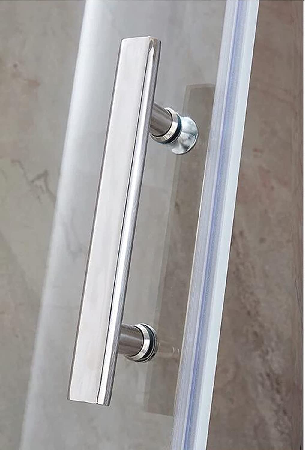 Shower Door Handle 2 Pack Shower Glass Door Handle for Bathroom SUS304 Stainless Steel Polished Chrome Finish Push and Pull Glass Door Handle - Door Knob Replacement ( Color : Chrome , Size : 300mm )