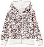 Amazon Essentials Girls' Fleece Zip-Up Hoodie Sweatshirt, White Ditsy Floral, Medium