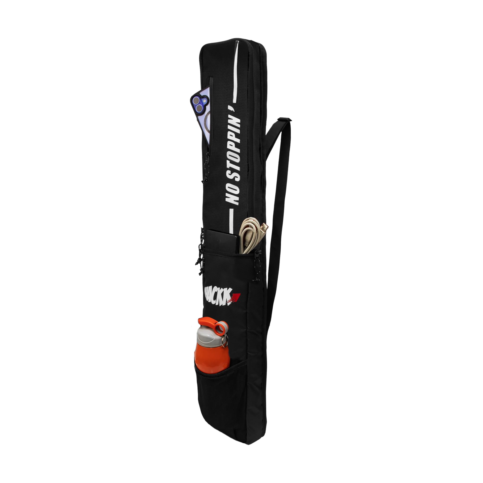 WHACKK Hayden Cricket Kit Bag Black | Full Size Bag with Bat Sleeve, Shoe & Helmet Pocket | Spacious Cricket Bag for Men, Youth & Club Players 3