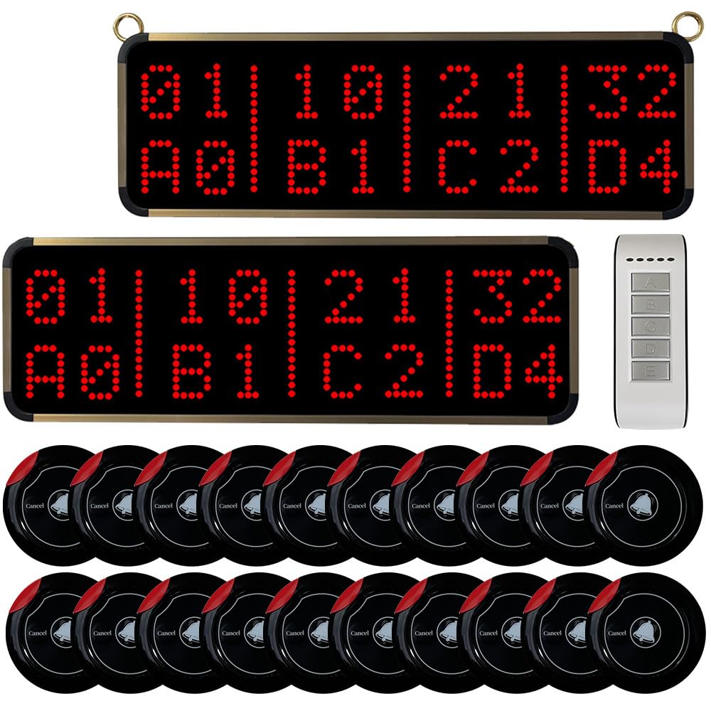 Amazon.co.jp: 飲食店 呼び出しベル 受信機2台 表示消去 送信ボタン 20