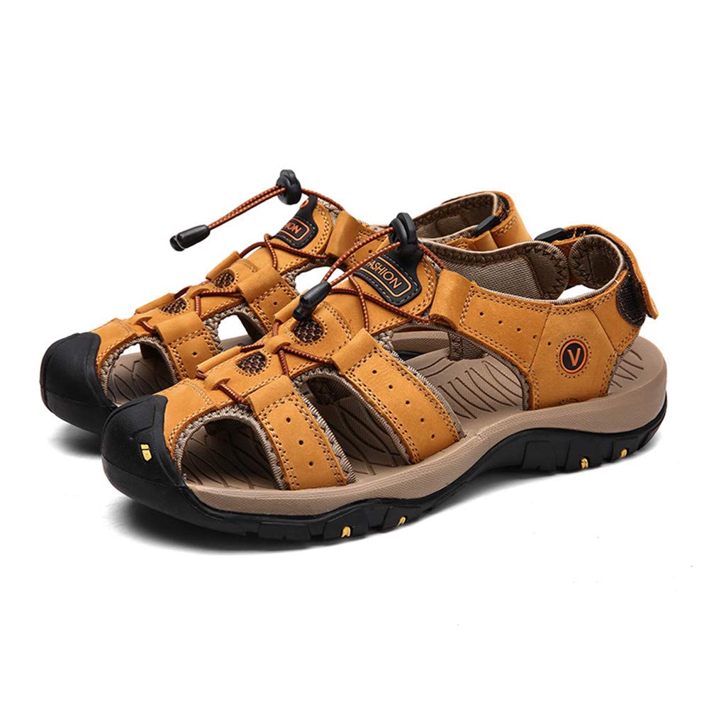 Asifn Athletic Sport Sandals Outdoor Men Summer Fisherman Beach Leather Casual Shoes Breathable Strap Hiking Walking
