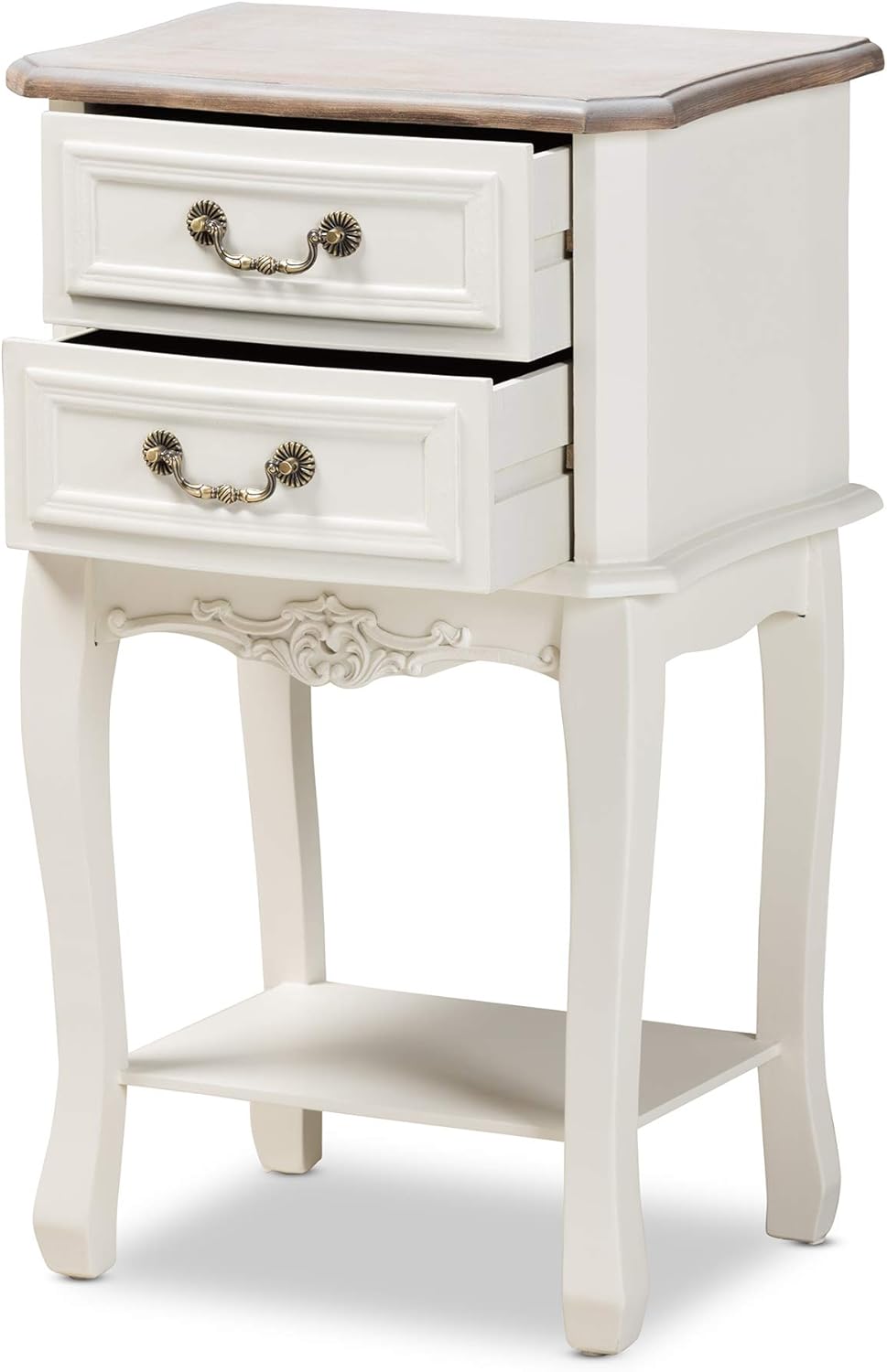 Baxton Studio Nightstands, White/Oak