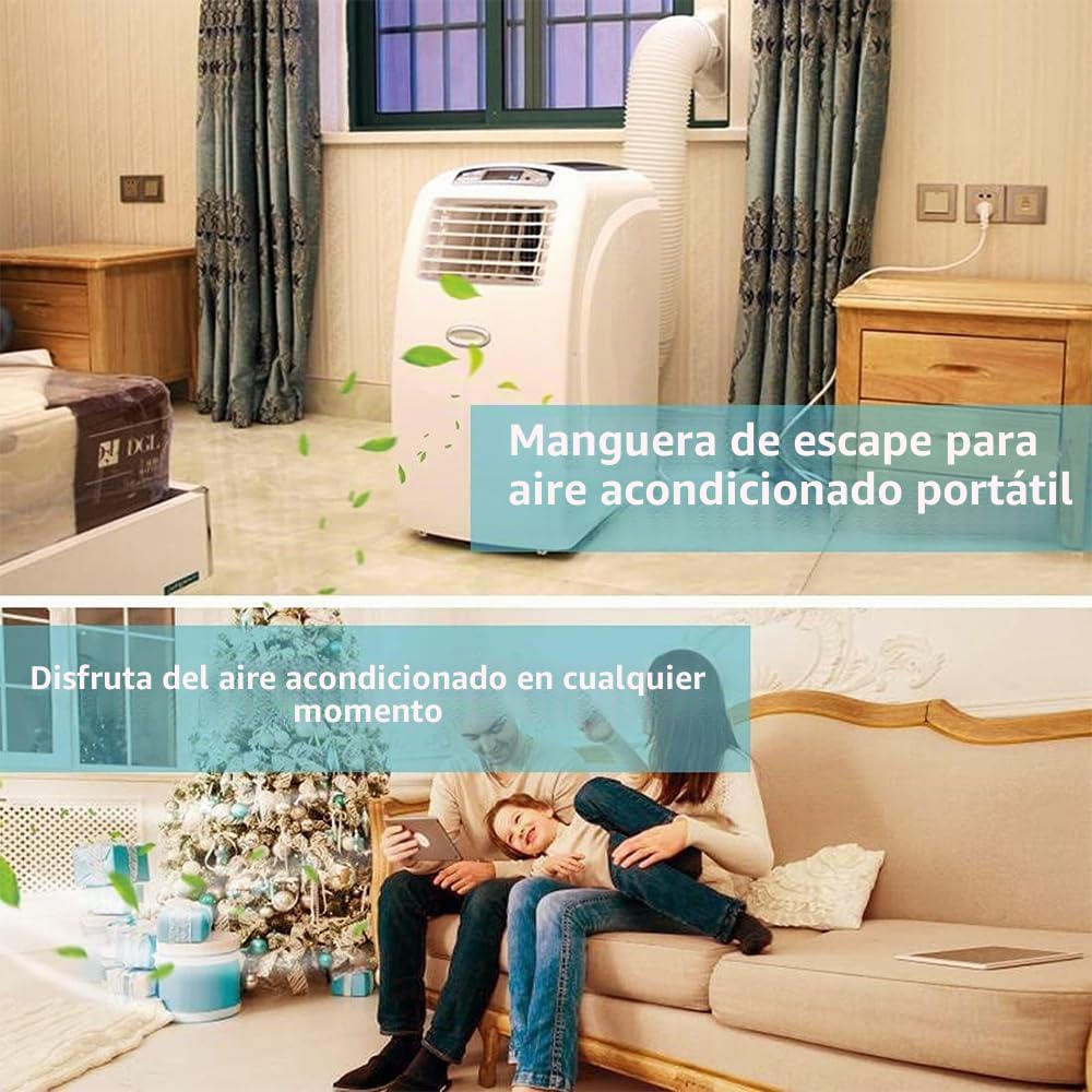 Tubo Aire Acondicionado Portátil Con Adaptador,Manguera de Ventilación Portátil Con 130 mm/150 mm de Diámetro,Manguera de Escape Acondicionado Telescópica,Para Aire Acondicionado