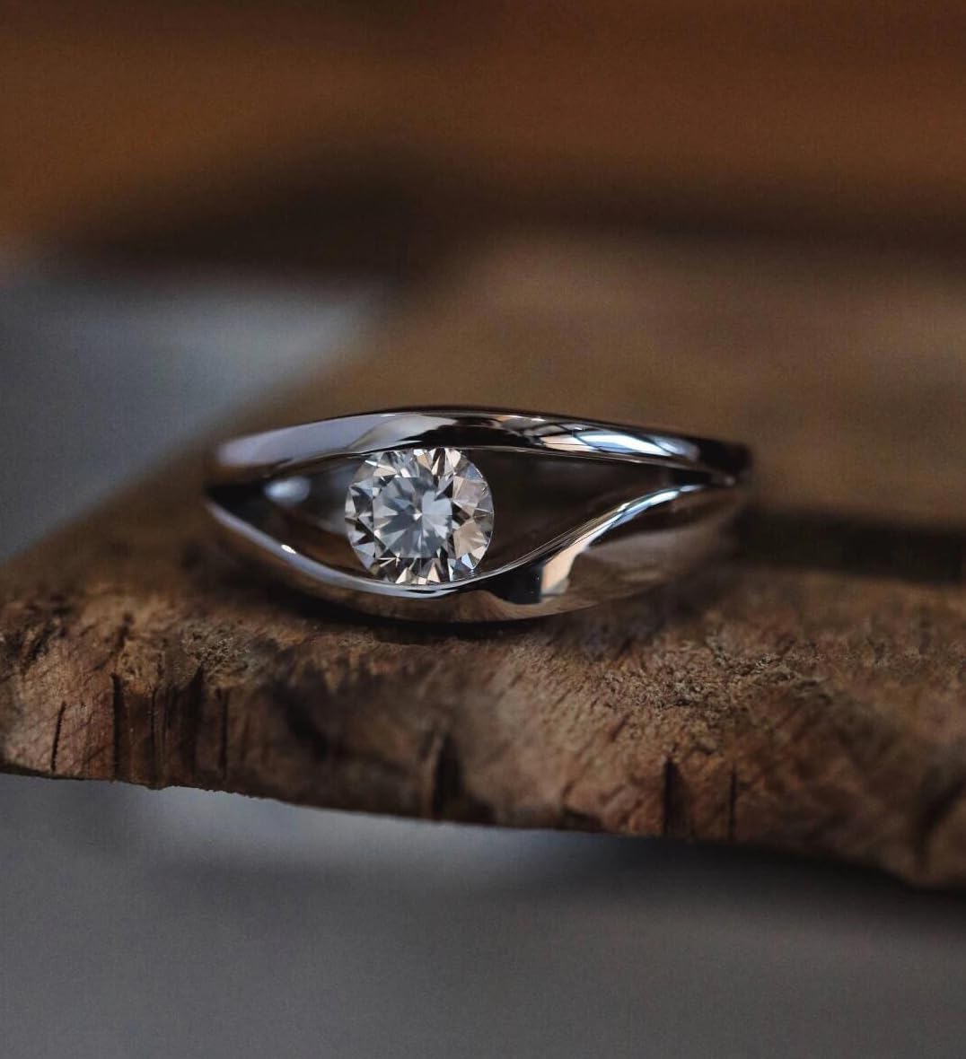 PEIMKO Evil Eye Moissanite Ring For Women ＆ Men in 925 Sterling Silver Unisex Ring 1CT D Color VVS1 Clarity Brilliant Round Cut Moissanite Engagement Anniversary Promise Ring