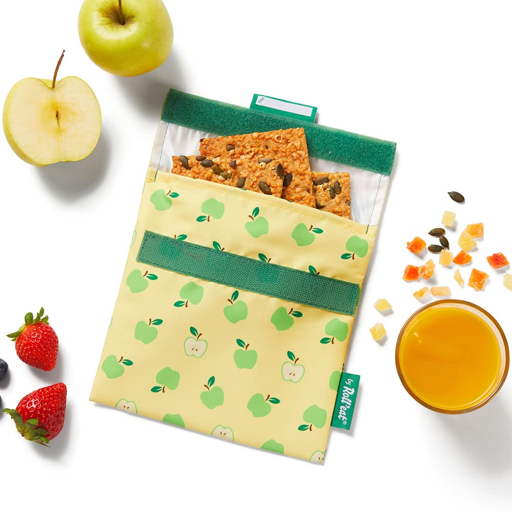 Roll'Eat ® Snack'n'Go Fruits Disegno di Banane | Borsa Snack Riutilizzabile | Contenitore per Snack per Bambini | Borsa per Alimenti Ecologica | Borsa Riutilizzabile per Conservare gli Snack