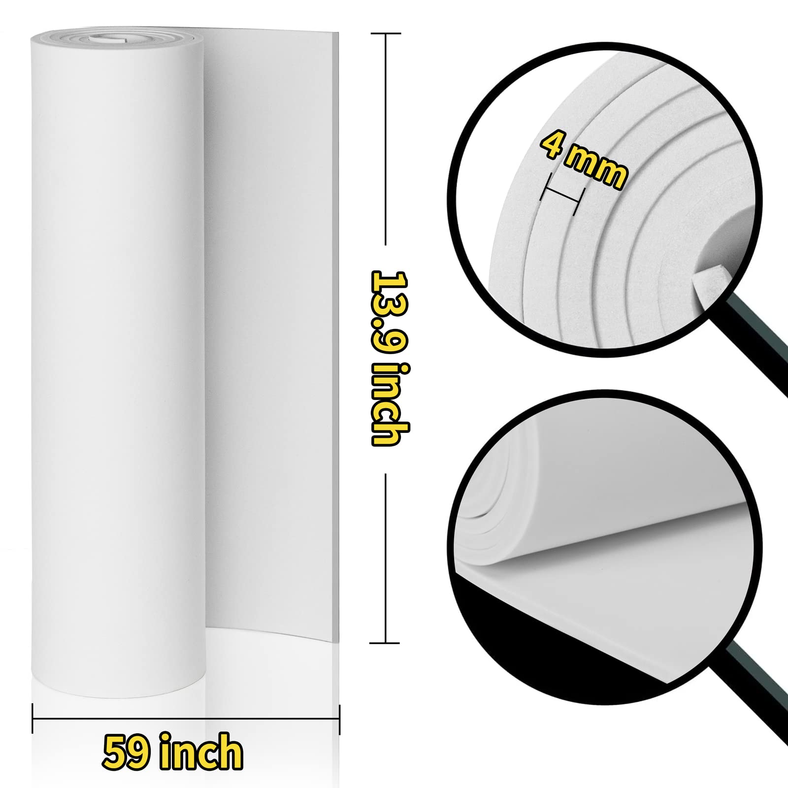 3-Pack 4mm EVA Foam, MEARCOOH White EVA Foam Cosplay, Premium EVA Foam Roll - Image 2