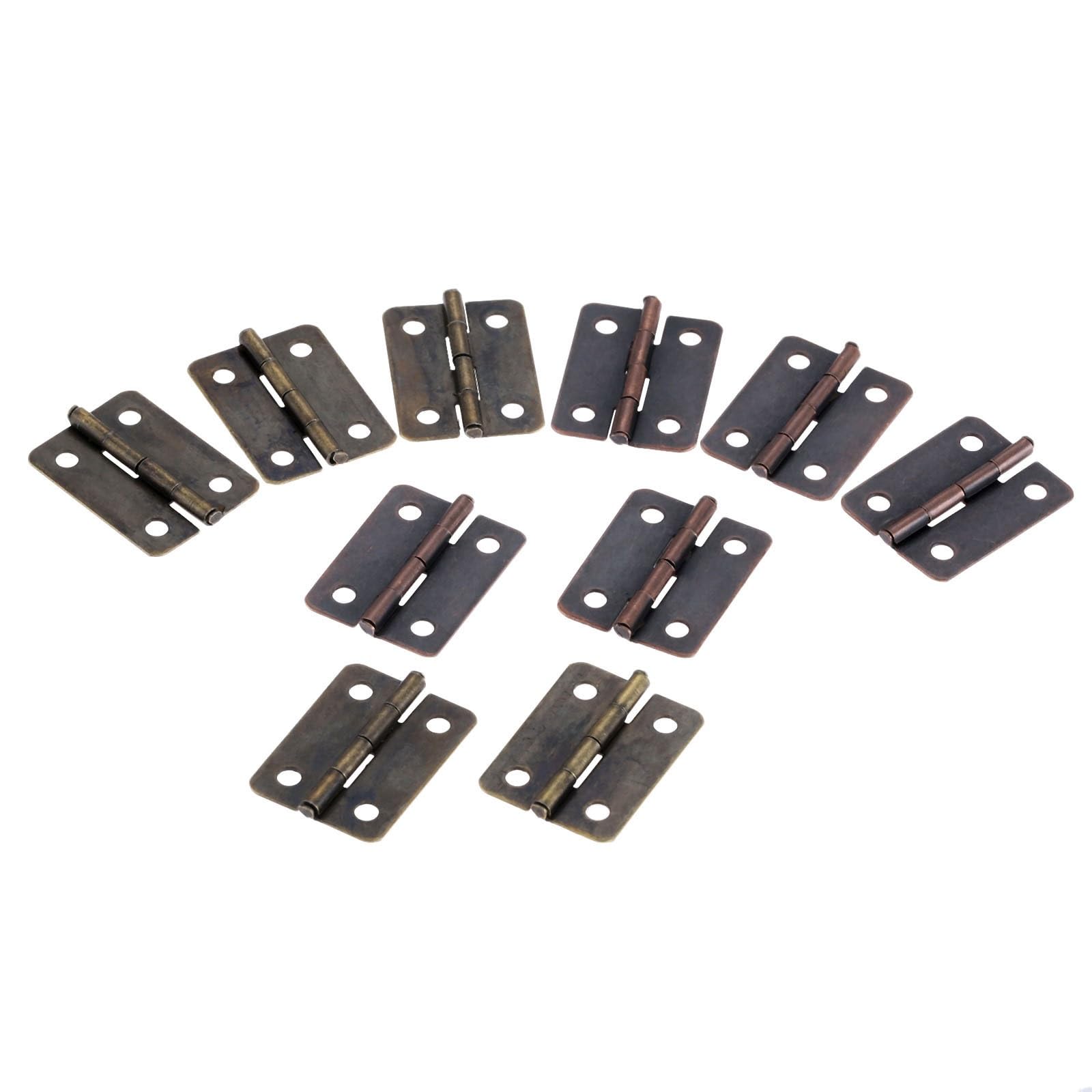 10 Stück antike Schrankscharniere, Möbelzubehör, Boxen, dekoratives Scharnier, Möbelschränke, 25 x 18 mm (E)