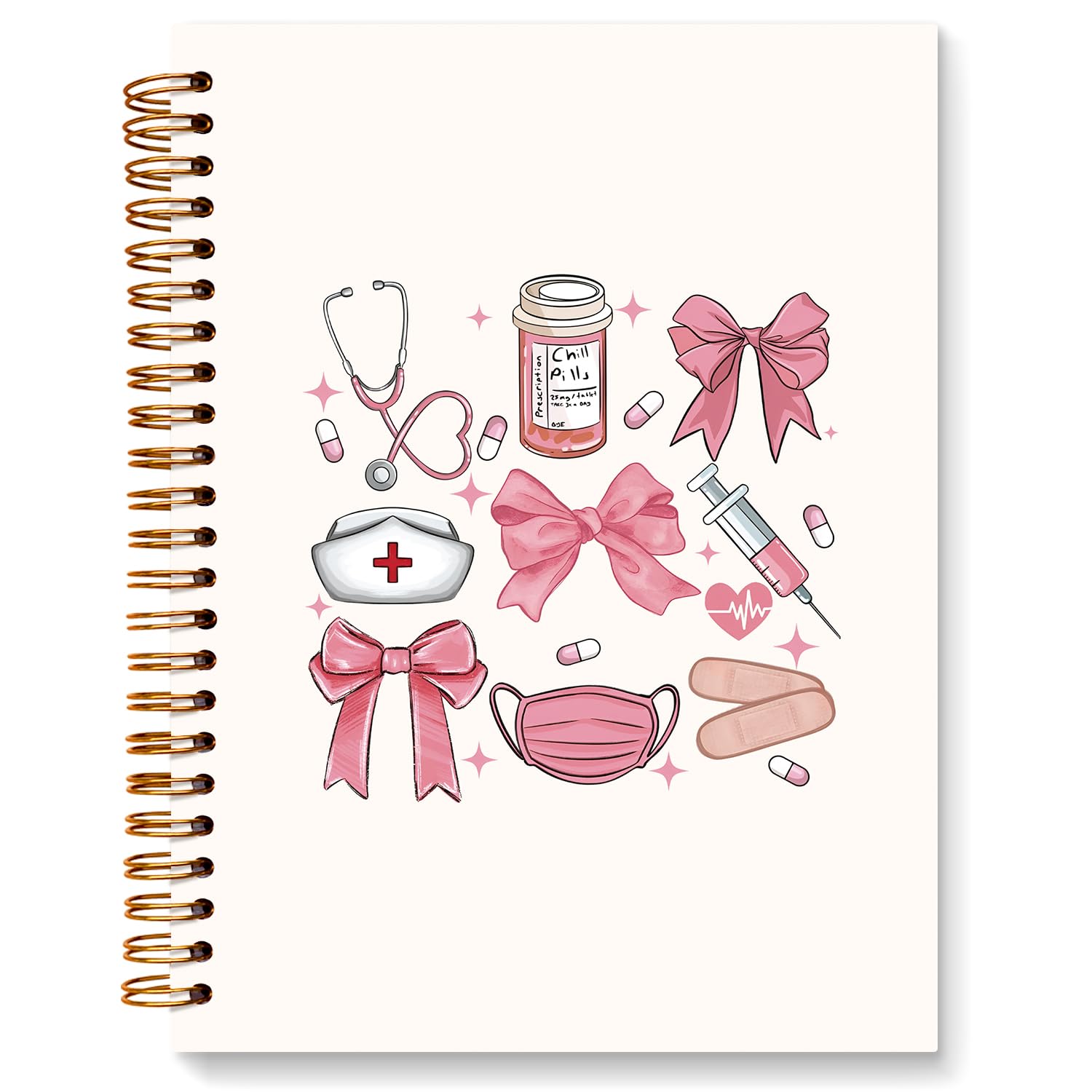 ETYZE Coquette Pink Bow Nurse Notebook Journal for Women, Nurse Appreciation Gifts Practitioner Gift, Nursing Notebook Journaling Notebooks for Teen