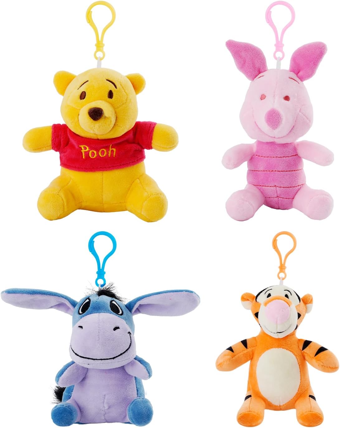 G-Ahora4Pcs Pooh Plush Keychain