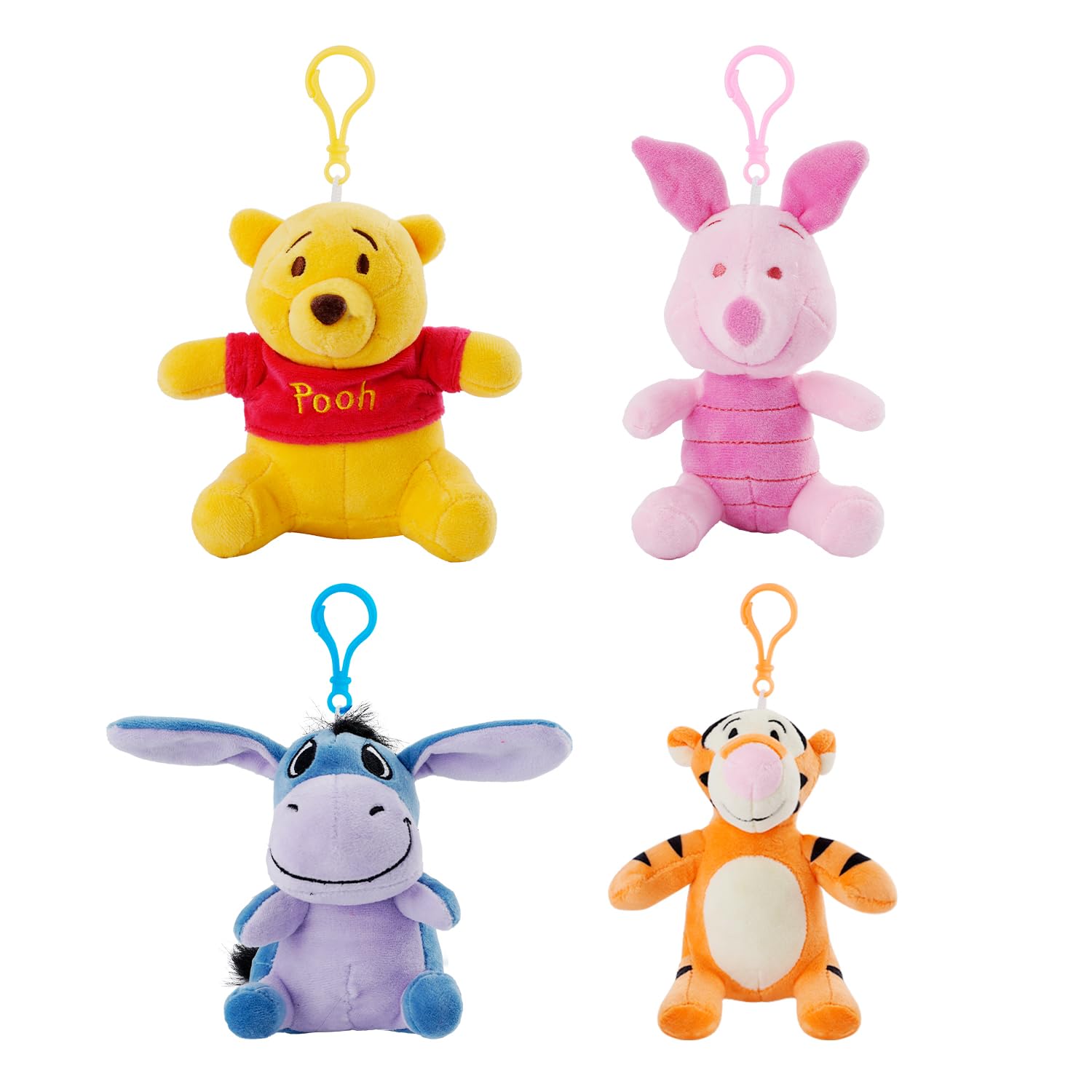 G-Ahora4Pcs Pooh Plush Keychain