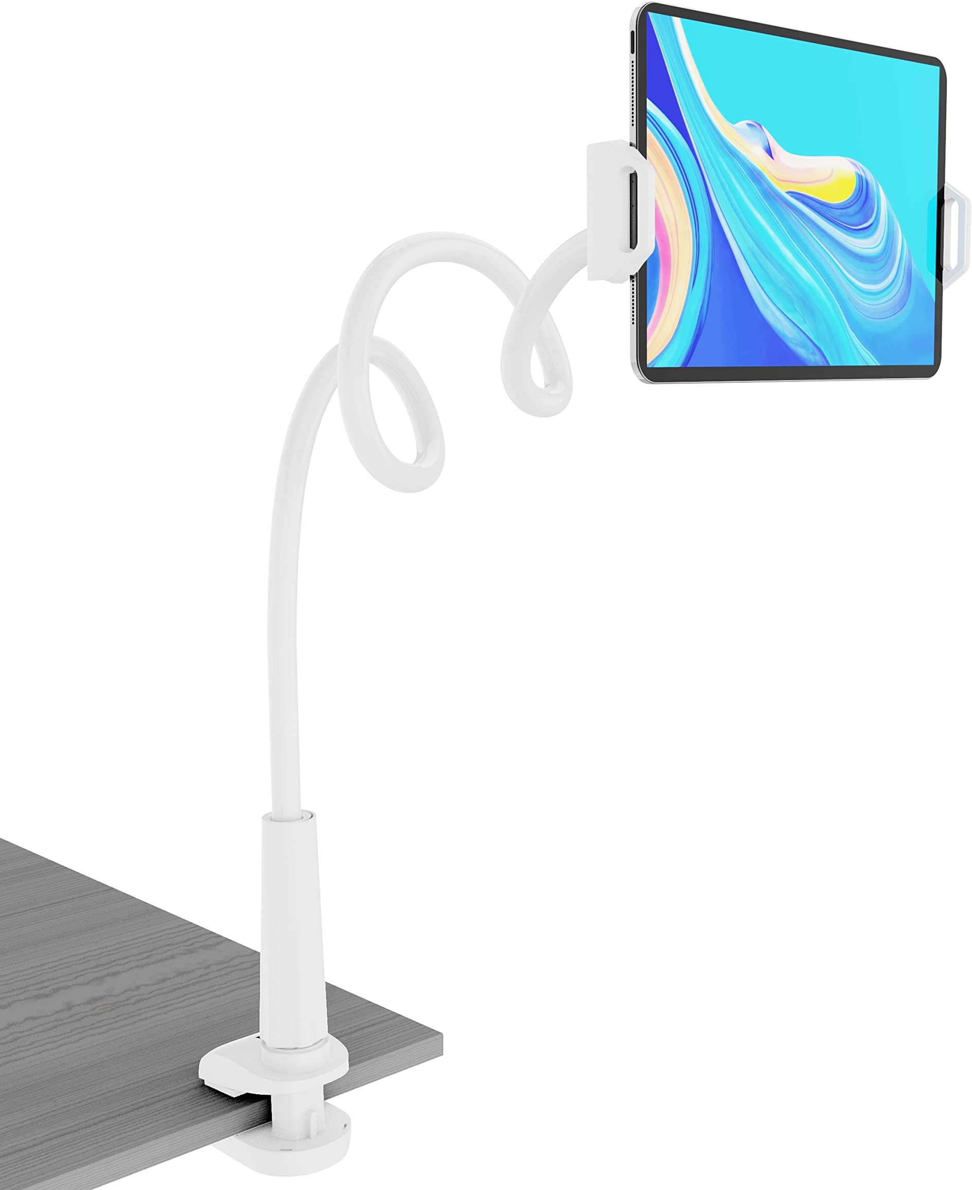 Tablet Stand Holder, Mount Holder Clip with Grip Flexible Long Arm Gooseneck
