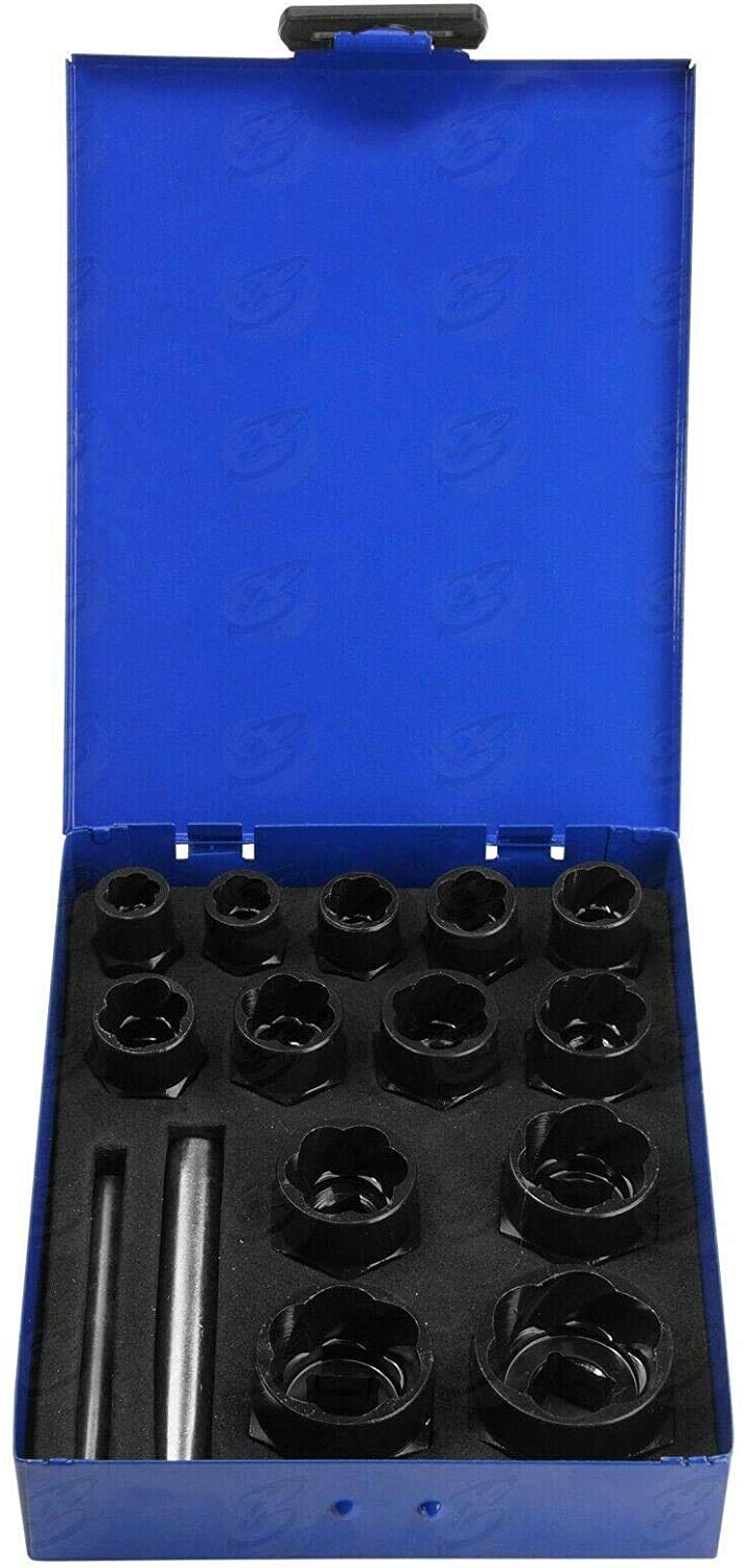 US. PRO by Bergen Locking Wheel Nut Removers 15pc Nut Bolt Stud Extractor Twist Socket Set (Bergen Fully rebranding to US. PRO)