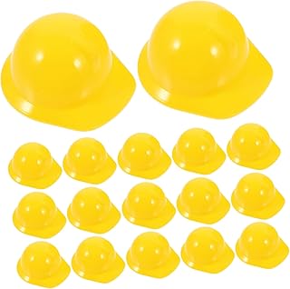 Toddmomy 20 Piezas Mini Sombrero De Construcción Mascota Mini Sombrero De Muñeca De Construcción Casco De Muñeca Pequeño Casco En Miniatura Acolchado Seguridad Marrón Amarillo El Plastico