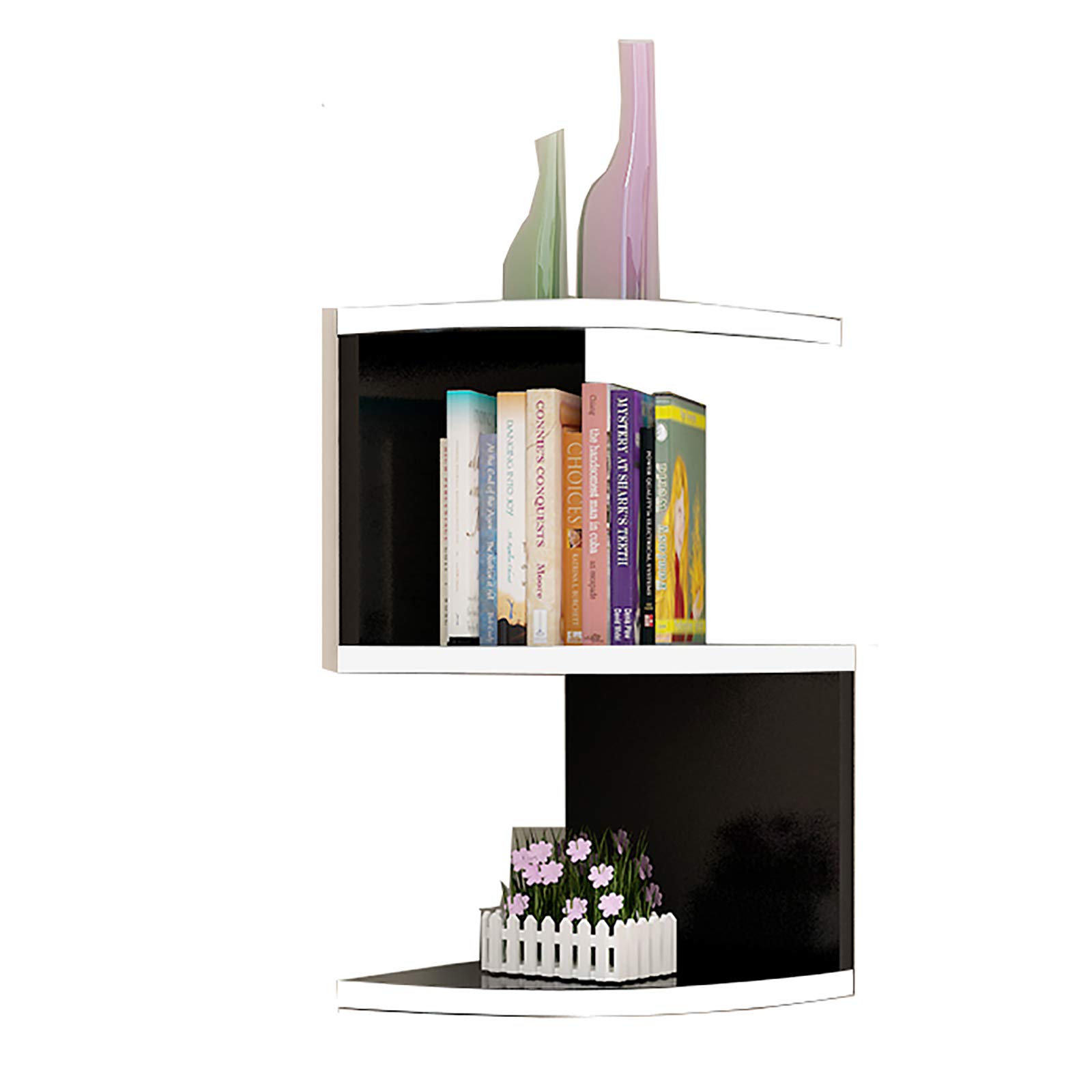 Étagère d'angle à 3 niveaux pour optimiser les petits angles du bureau