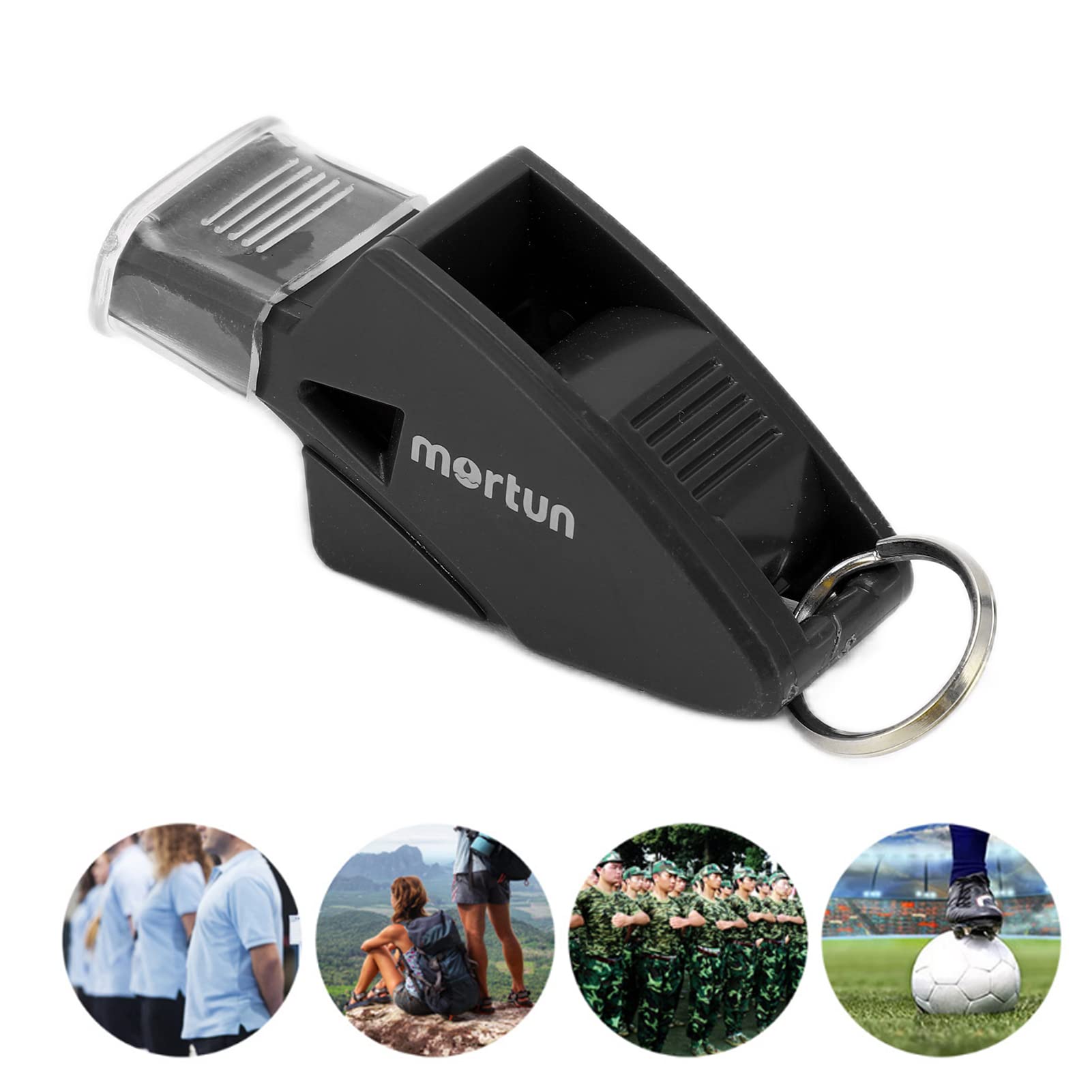 RiToEasysports Competition Whistle, Sports Whistle Referee with Lanyard and Storage Box for Training Referees and Kids (Black F)