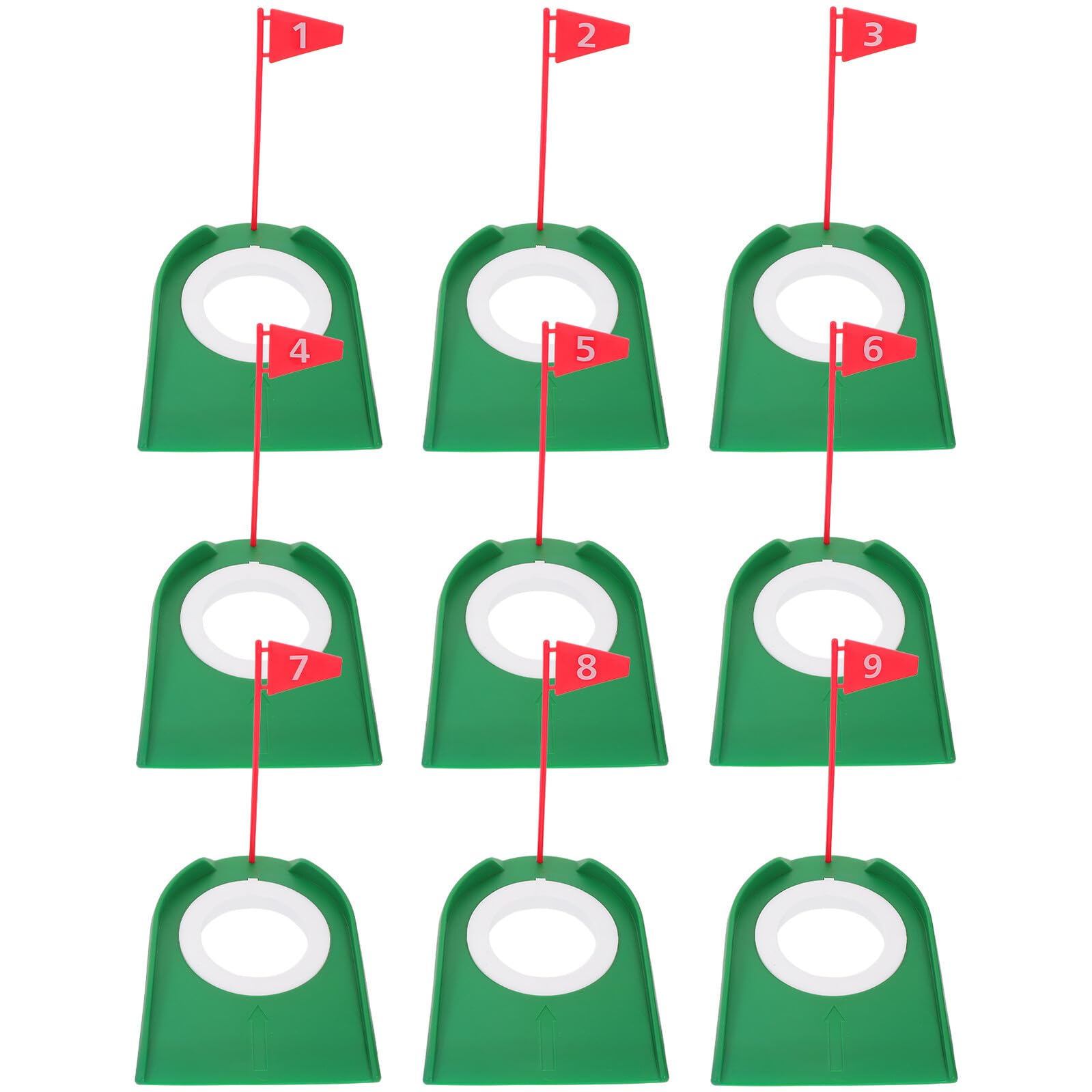 9piezas Disco De Putt De Golf para Interiores y Exteriores con Bandera De Práctica para Entrenamiento De Balones De Golf Copa De Putting De Entrenamiento