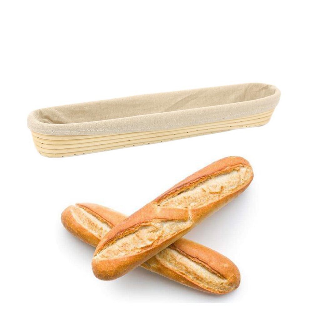 betterjonny – Rund Oval Lang Verschiedene Größen Handwerker Brotform bannetons Brot Teig Proof Rattan Korb & Liner Combo #12 Long 17" (44x9x5cm) nature rattan