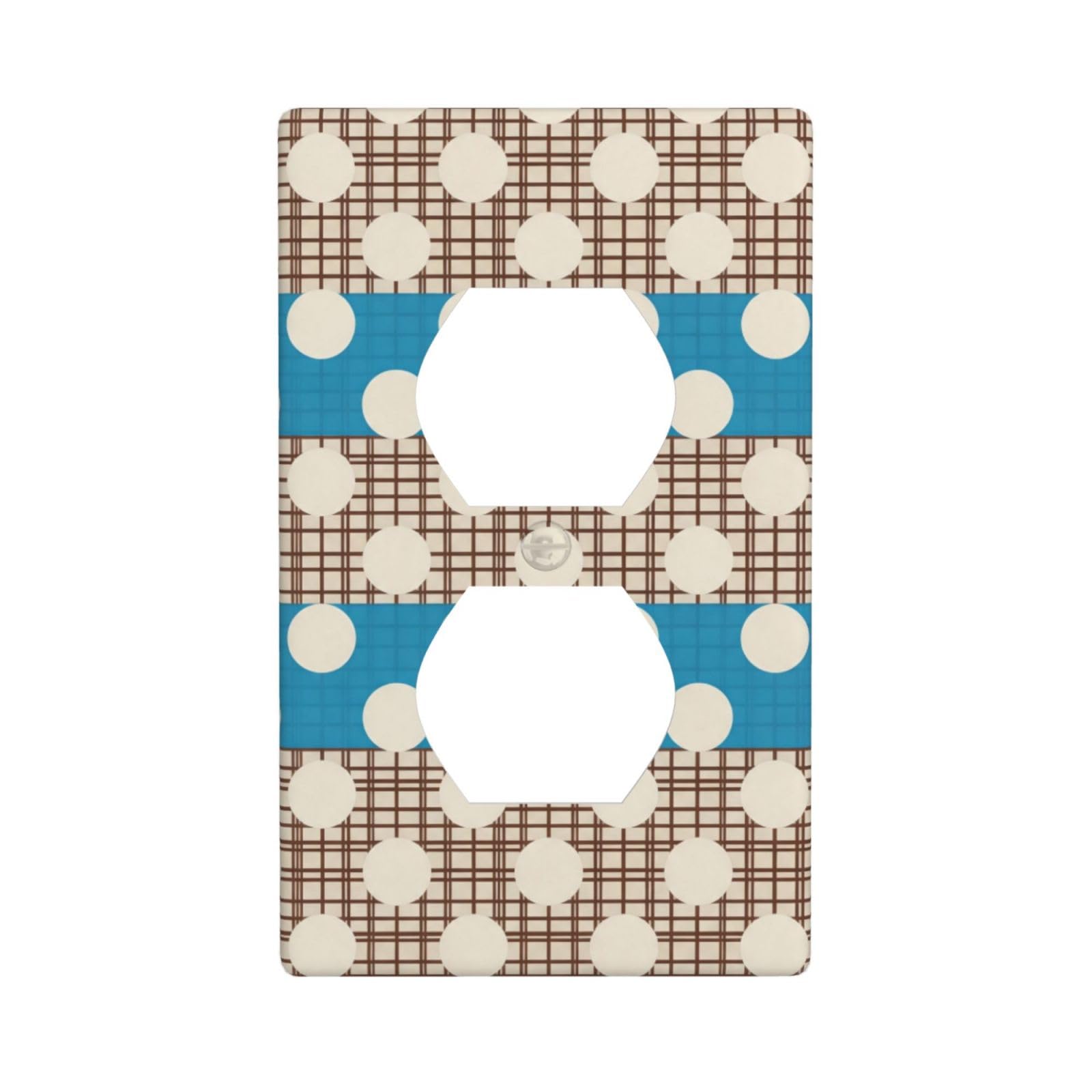 Dot Plaid Stripe Decorative Switch Plate Cover-Unbreakable Polycarbonate Wall Plate for Home Office, 1 Gang with Screws