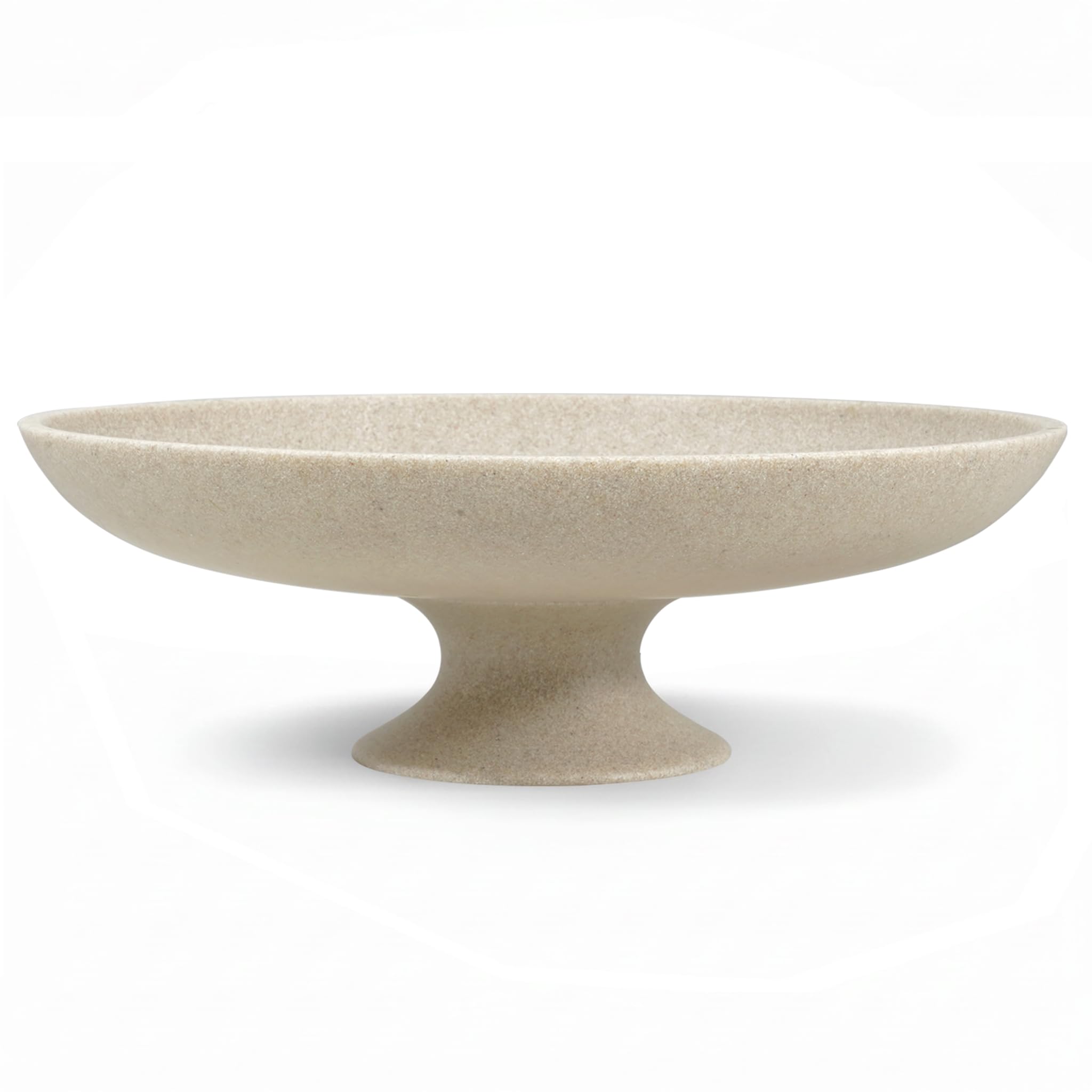 HFWDGTAO Beige Decorative Fruit Bowl, 11.45" Large Modern Pedestal Bowl for Kitchen Counter, Coffee Table, Entryway Table, Centerpiece Catch All Key Bowl