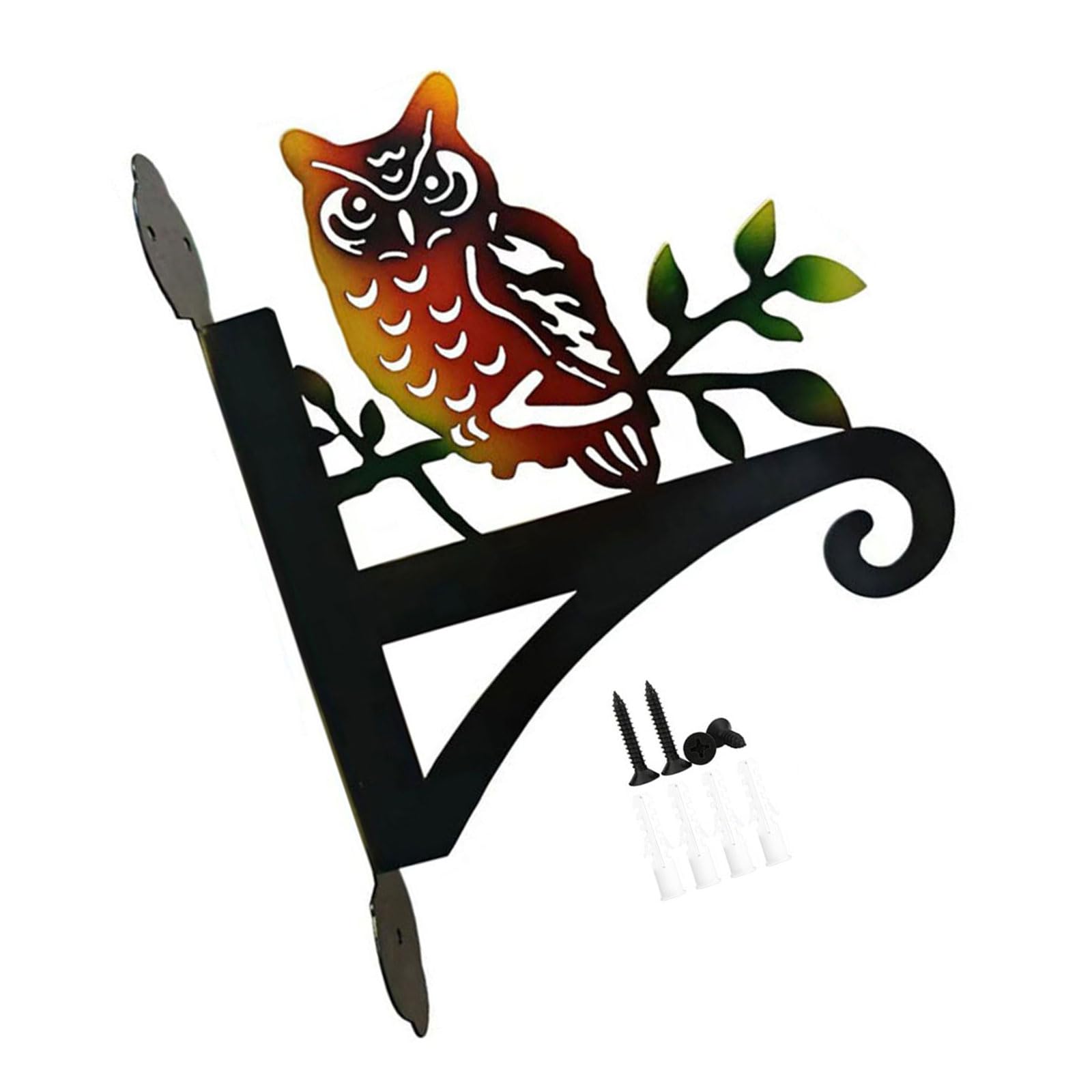 Zxfdsfdbnm Multicolor Iron Owl Design Plant Hanger Bracket Outdoor Indoor Wall Plant Hook Metal Bird Feeder Hanger For Planter Wind Chimes Multipurpose Garden Hook