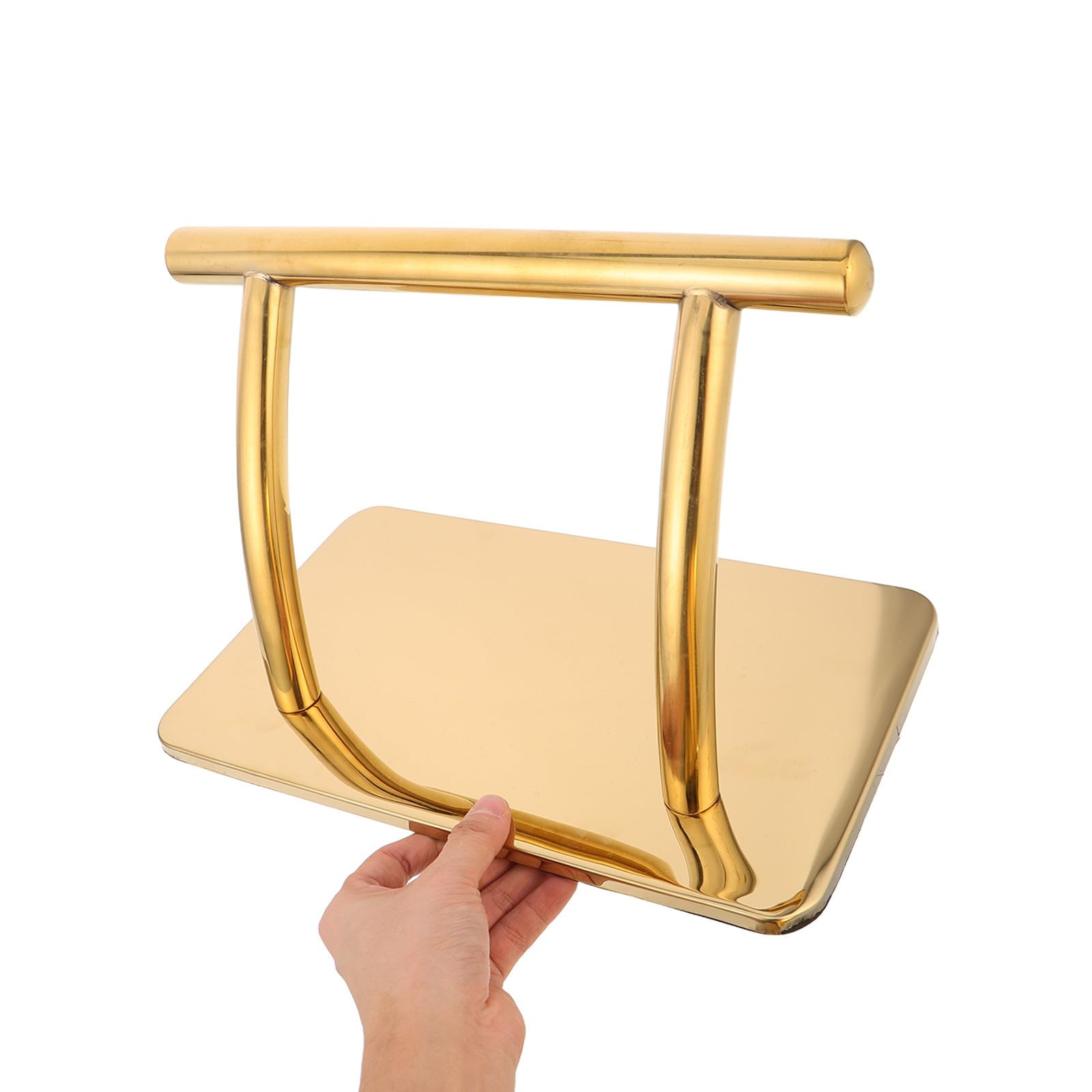 SHINEOFI Reposapiés de Repuesto para Silla de Peluquería Reposapiés para Silla de Salón Metal Dorado Fácil Instalación Uso Profesional