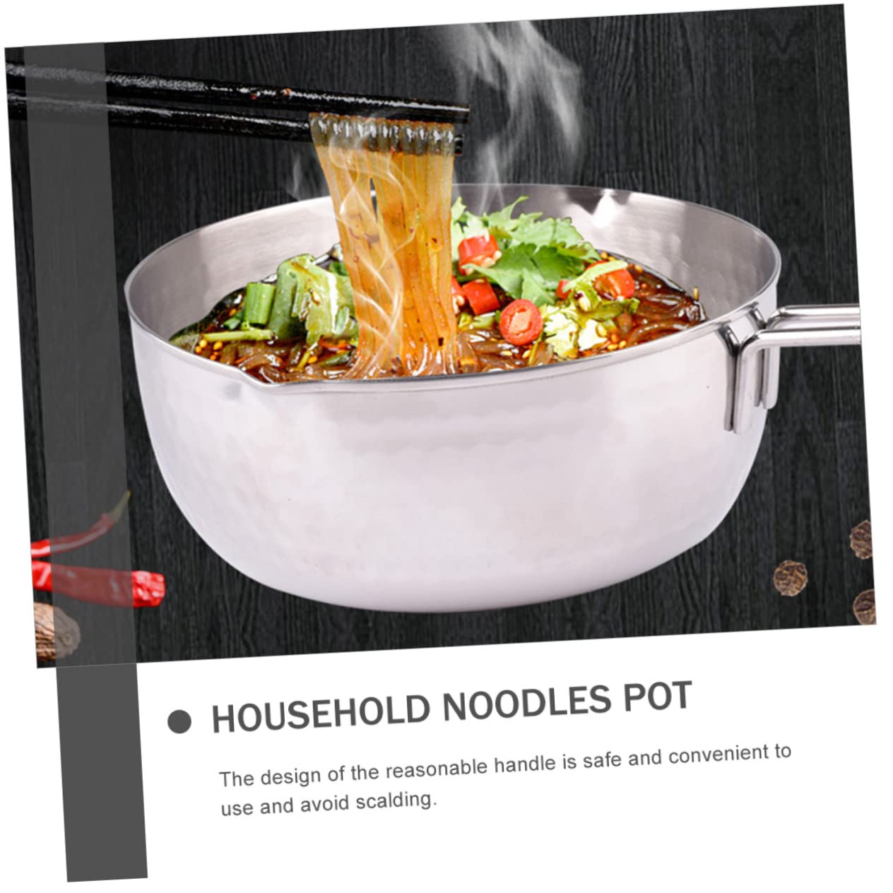 SOLUSTRE Household Noodles Pot Non Stick Soup and Pasta Cooking Pot for Convenient Kitchen Use for Milk Soup and Noodles and Cookware