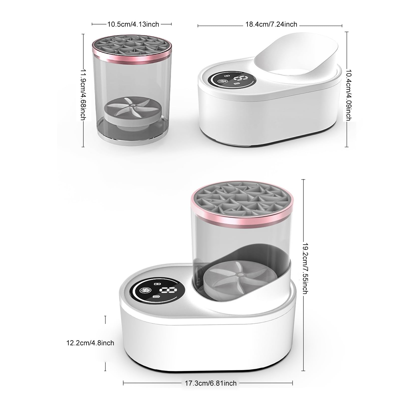 Limpiador de brochas de maquillaje eléctrico, multifunción, limpiador de brochas de maquillaje, todo en uno, herramienta de limpieza en polvo, secador de aire