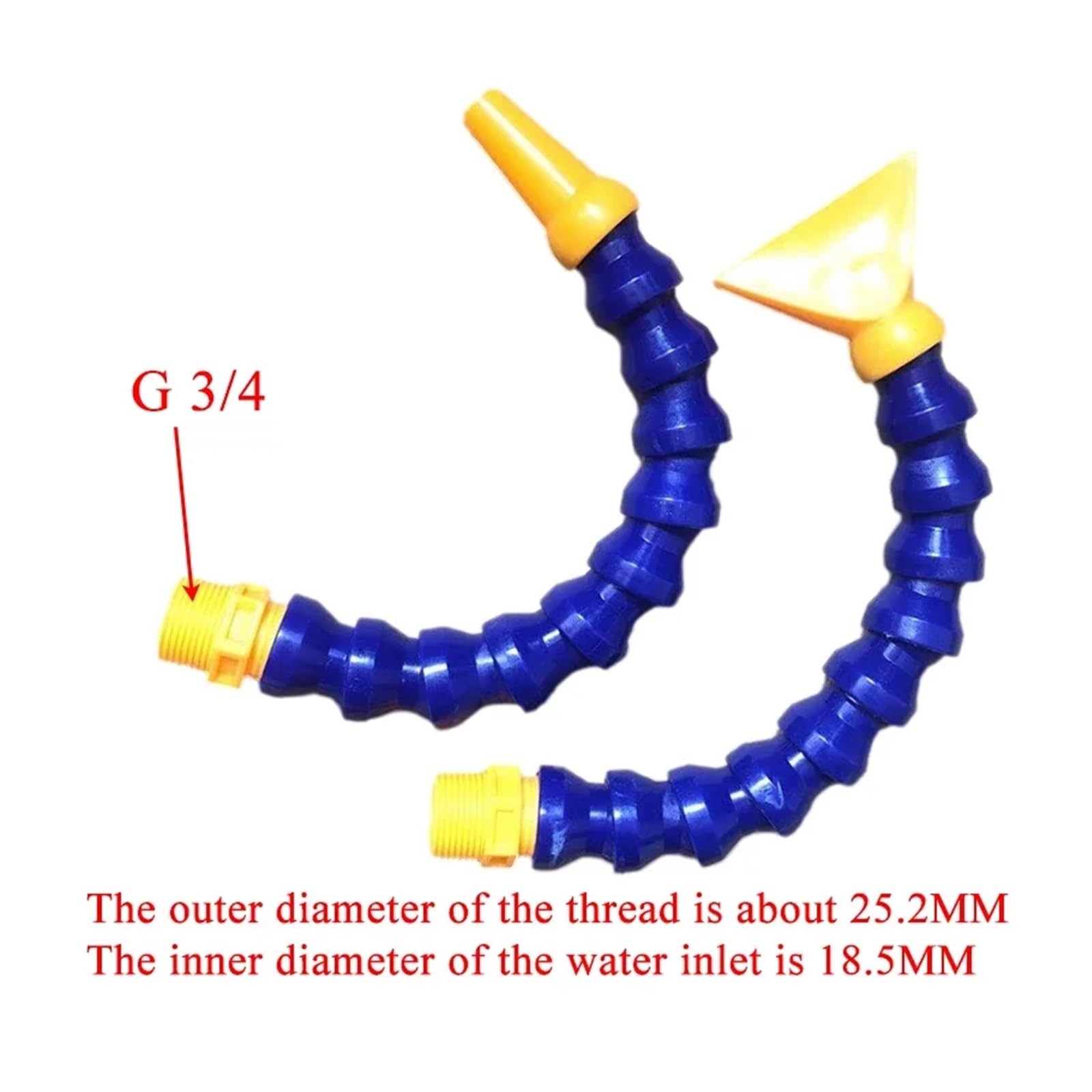 Pneumatikschlauch G 3/4 Außengewinde Kunststoff Flexibler Wasser-Öl-Kühlrohrschlauch for Drehmaschine CNC-Maschine(Flat300mmWithSwitch)