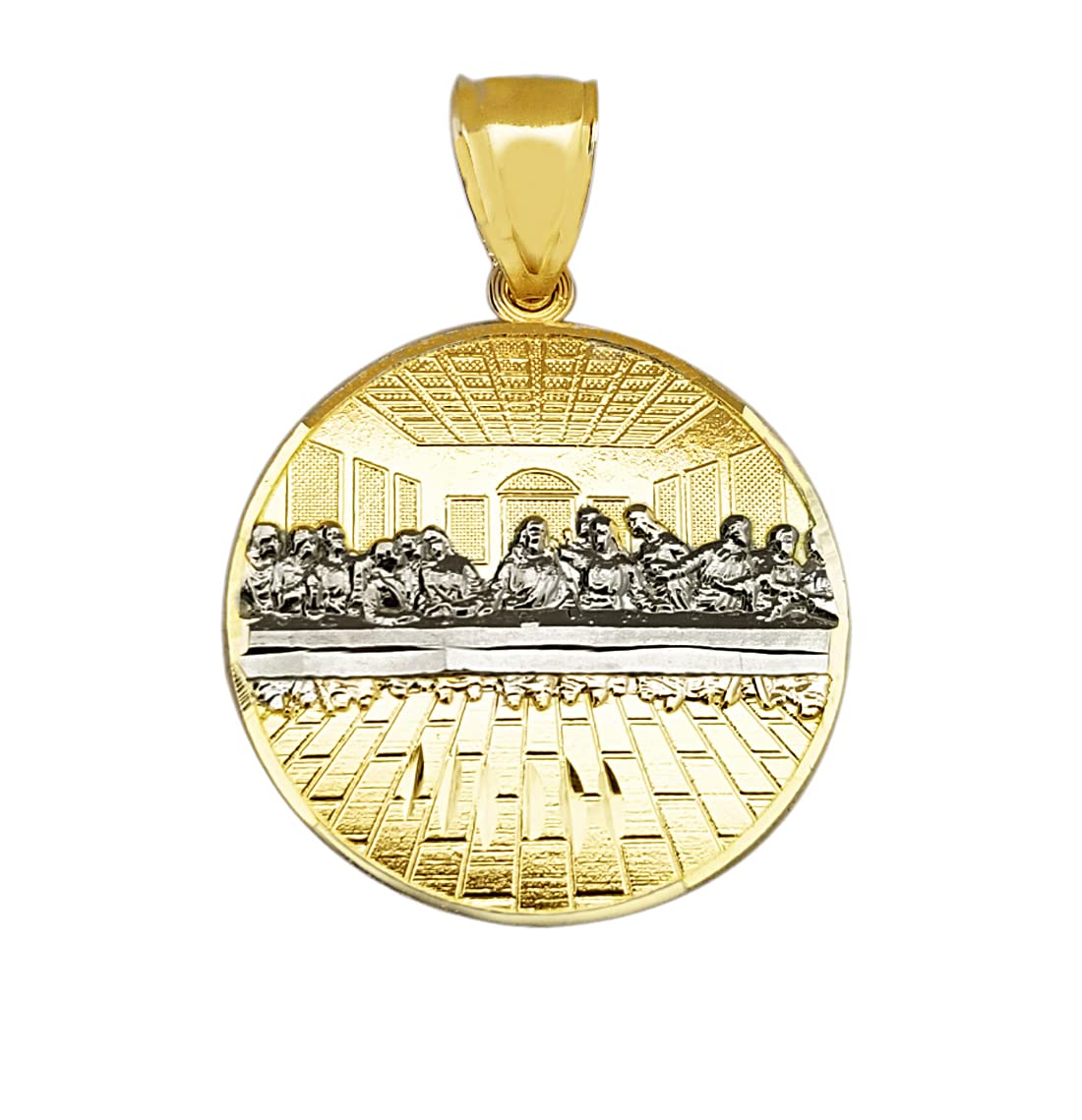 AMZ Jewelry10K Gold Last Supper Pendant Charm Last Supper Medal