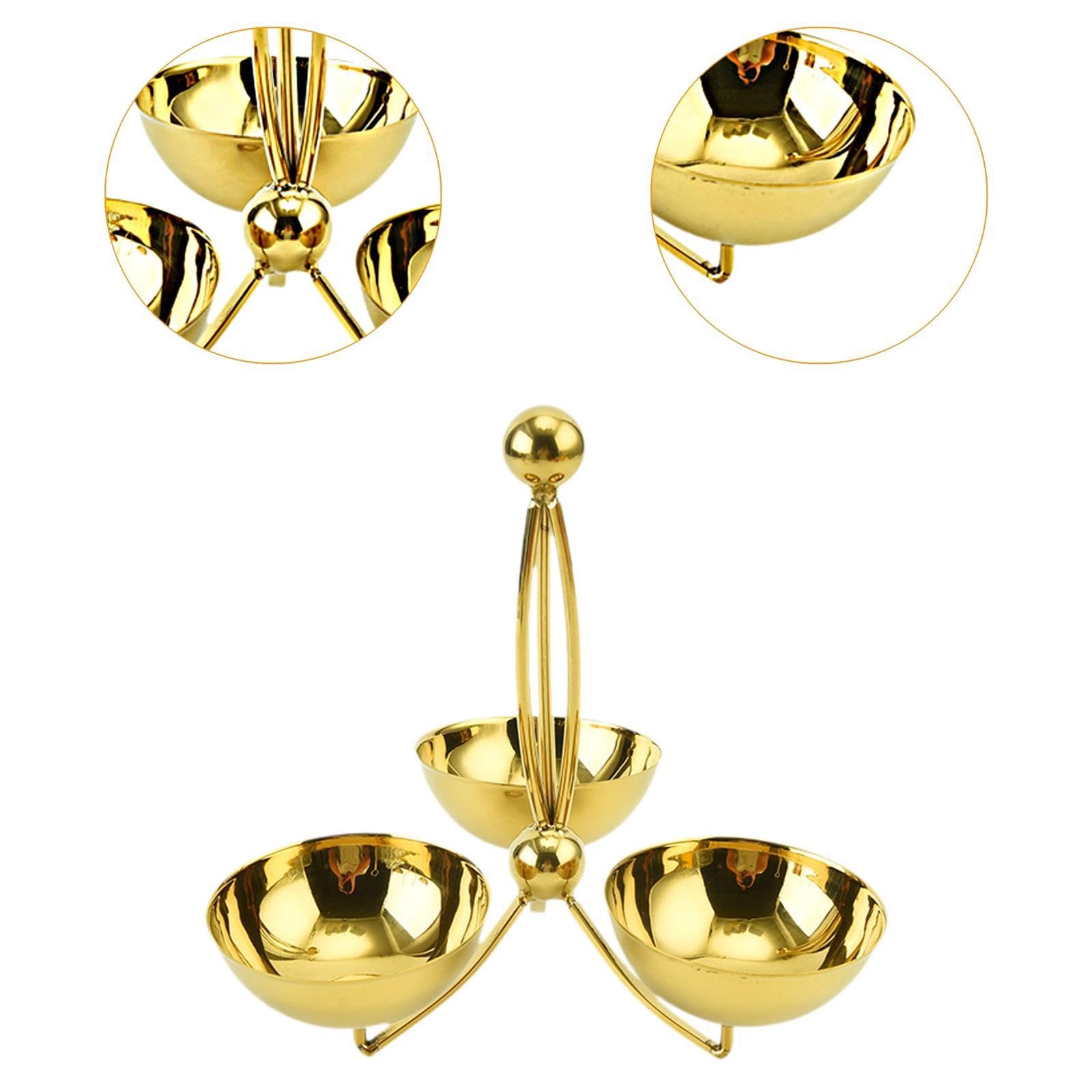 Qianly Condiment Serving Bowl Snack Rack Multi Layers Condiment Server Snack Serving Bowl Fruit Bowl for Candy Dessert Side Dishes, 3 bowl