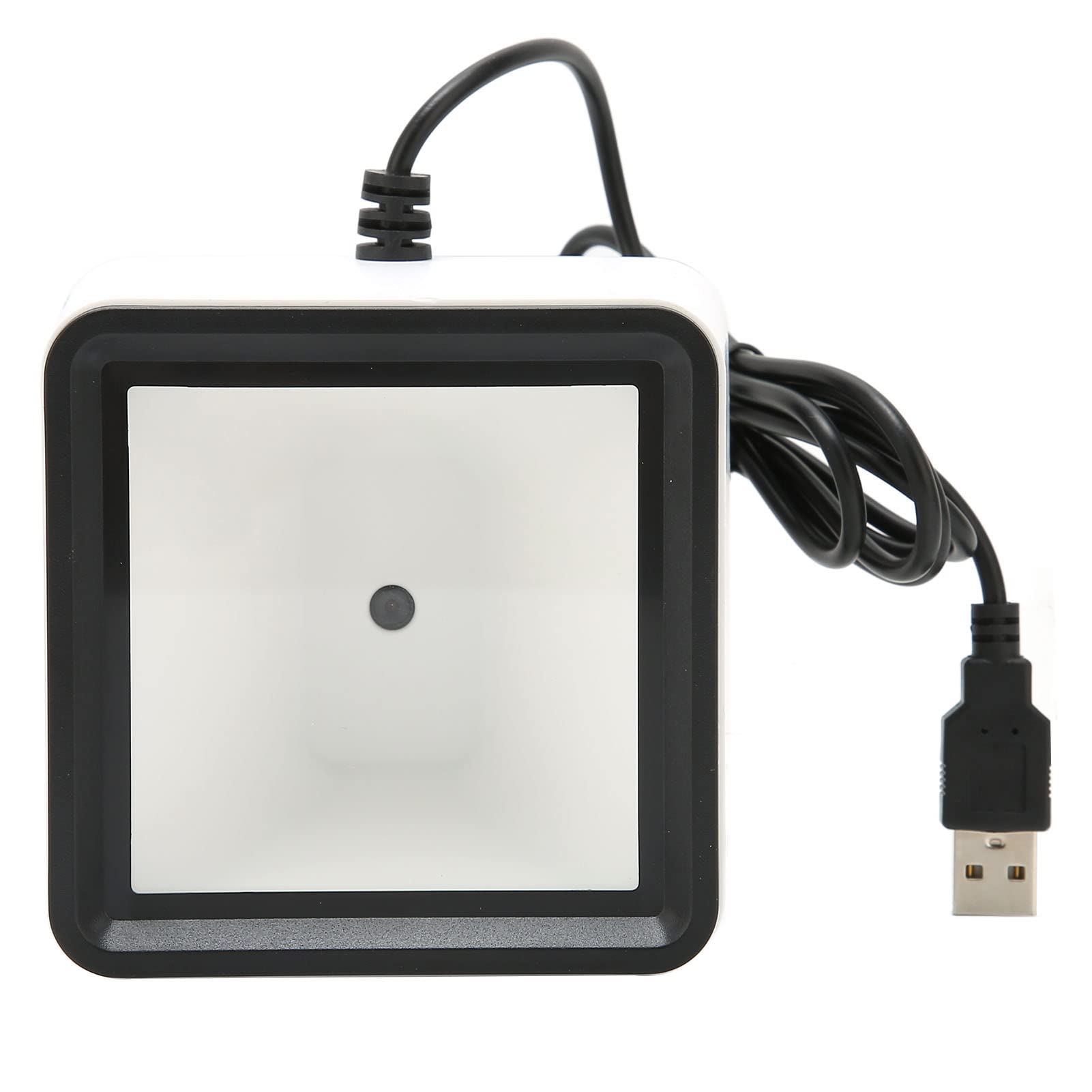 Goshyda Escáner de Código de Barras 2D 1D QR, Escáner de Lector de Código de Barras Automático de Escritorio con Cable USB, Escáner de Código de Barras de Pago Móvil de Escritorio Manos