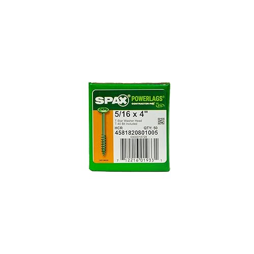 Miniatura 2 de SPAX 4581820801005 516" x 4" T-Star Cabezal de arandela de accionamiento T-Star Negro HCR (Exterior) Tornillo PowerLag (50 piezas por caja)