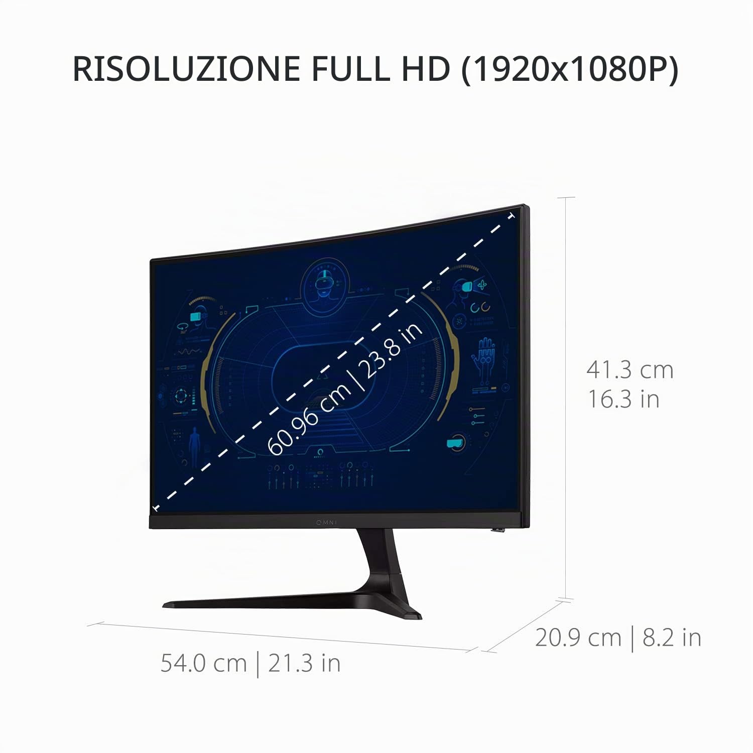 ViewSonic Omni VX2418-C 24-inch 1080p 165Hz Curved Gaming Monitor, with 1ms Response Time, AMD FreeSync Premium, 1500R Curve, Integrated Speakers.