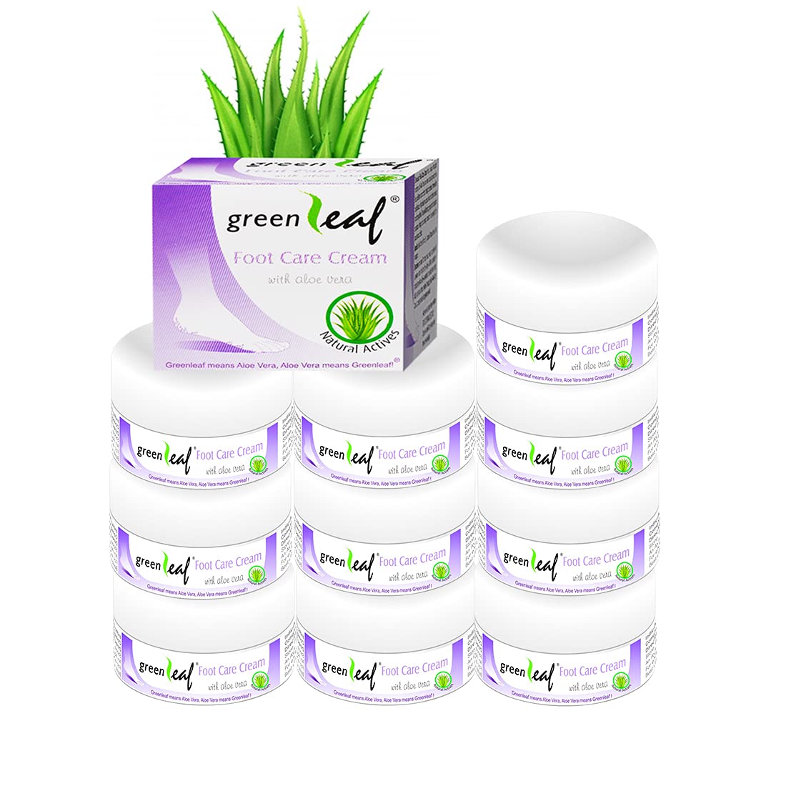 Green Leaf Foot Care Cream For Dry, Chapped & Cracked Skin, 25g, Pack of 10-image-43
