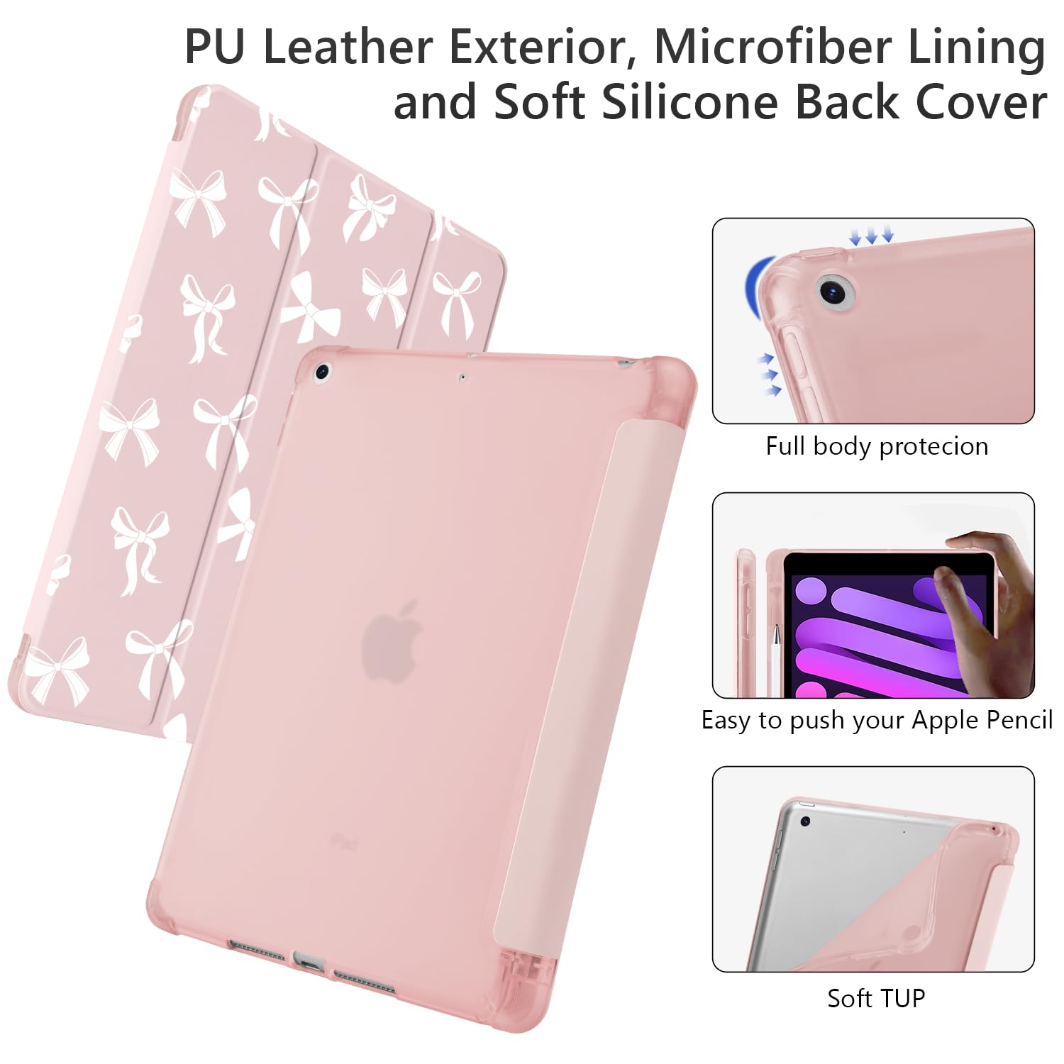 Amazon.com: Cute Kawaii Bow for iPad mini 7 A17 Pro 2024