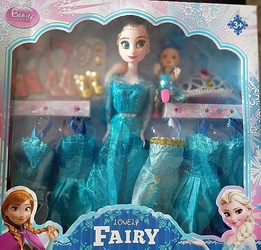 Star IMPEX Princess Elsa Doll with Accessories, Makeup Set and Dress for Girl Best Gift for Kids (B0CD45VBLX) Amazon Price History, Amazon Price Tracker