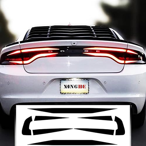 Miniatura 1 de Xinghe for Dodge Charger 2015-2023 Tail Light Race Track Bat Vinyl Overlay Decal Cover Gloss Black, for Dodge Charger Exterior Accessories,