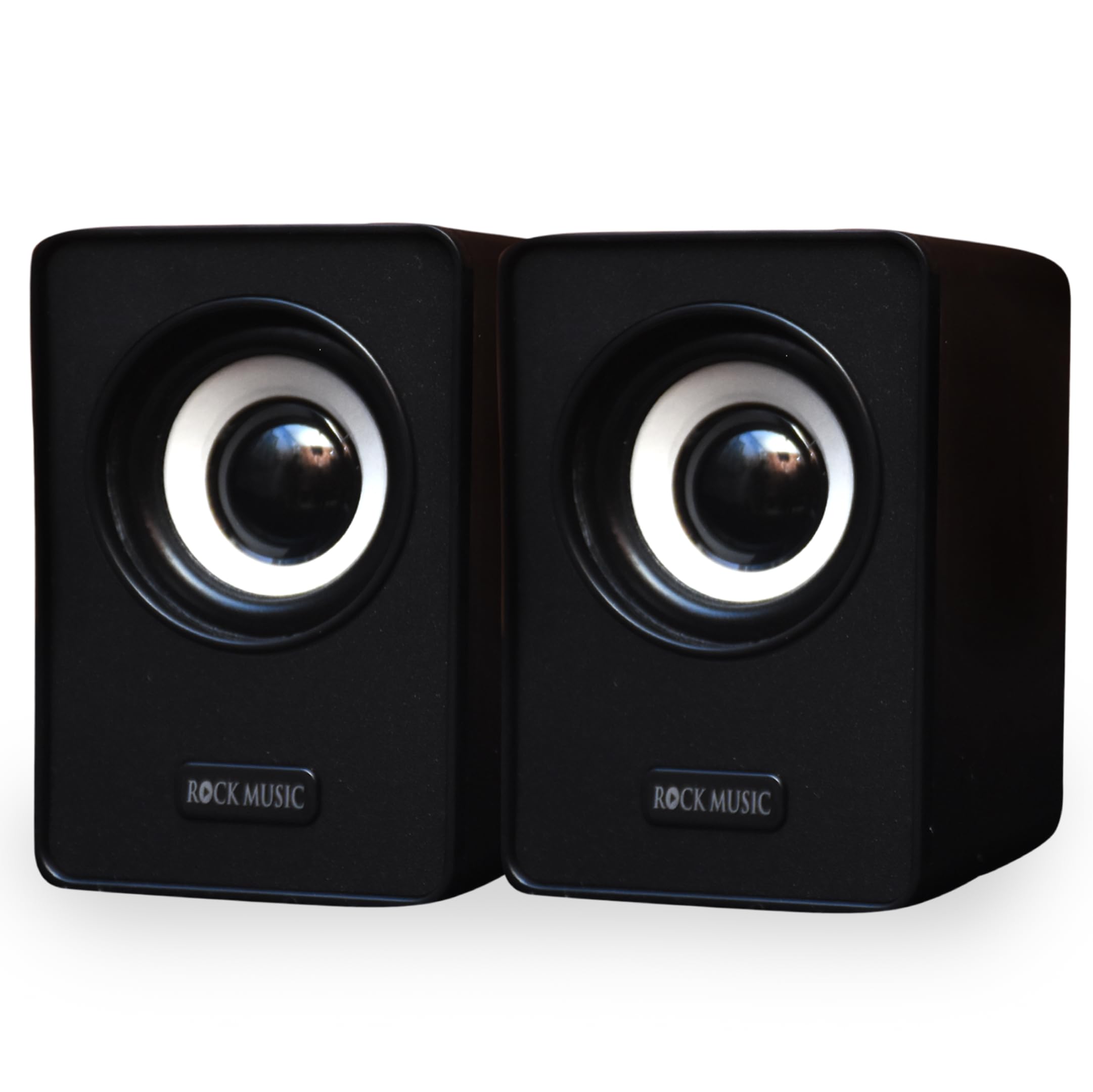Desktop Computer Speakers, Compact USB Powered, 2.0 Channel Stereo Sound System, Black (Black)-image-48