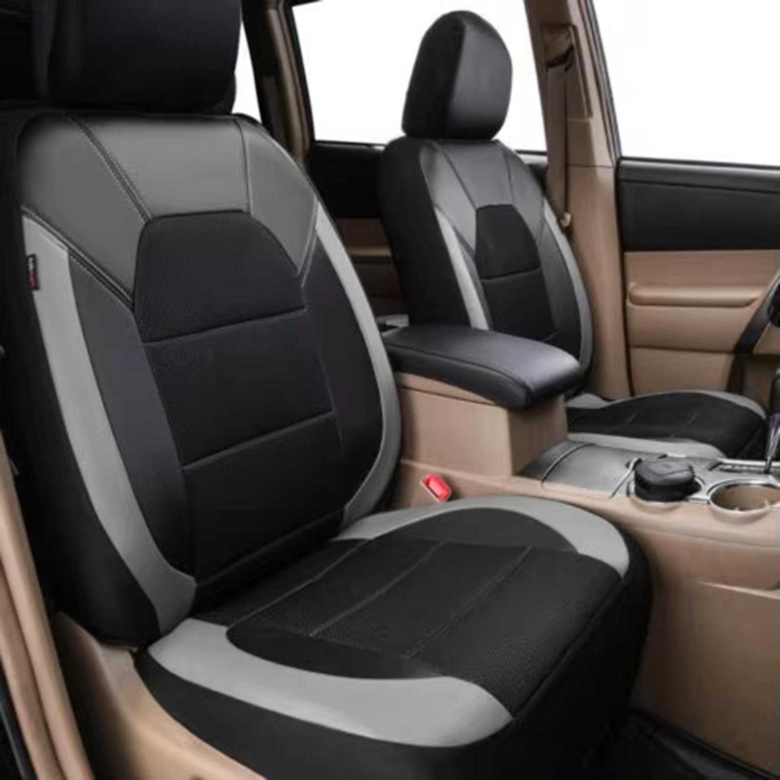 Coprisedili Auto, per Renault Clio 4 IV 2012 2013 2014 2015 2016 2017 2018 2019 Set di Coprisedili e Copri Poggiatesta per Sedili Anteriori Auto,B Grey