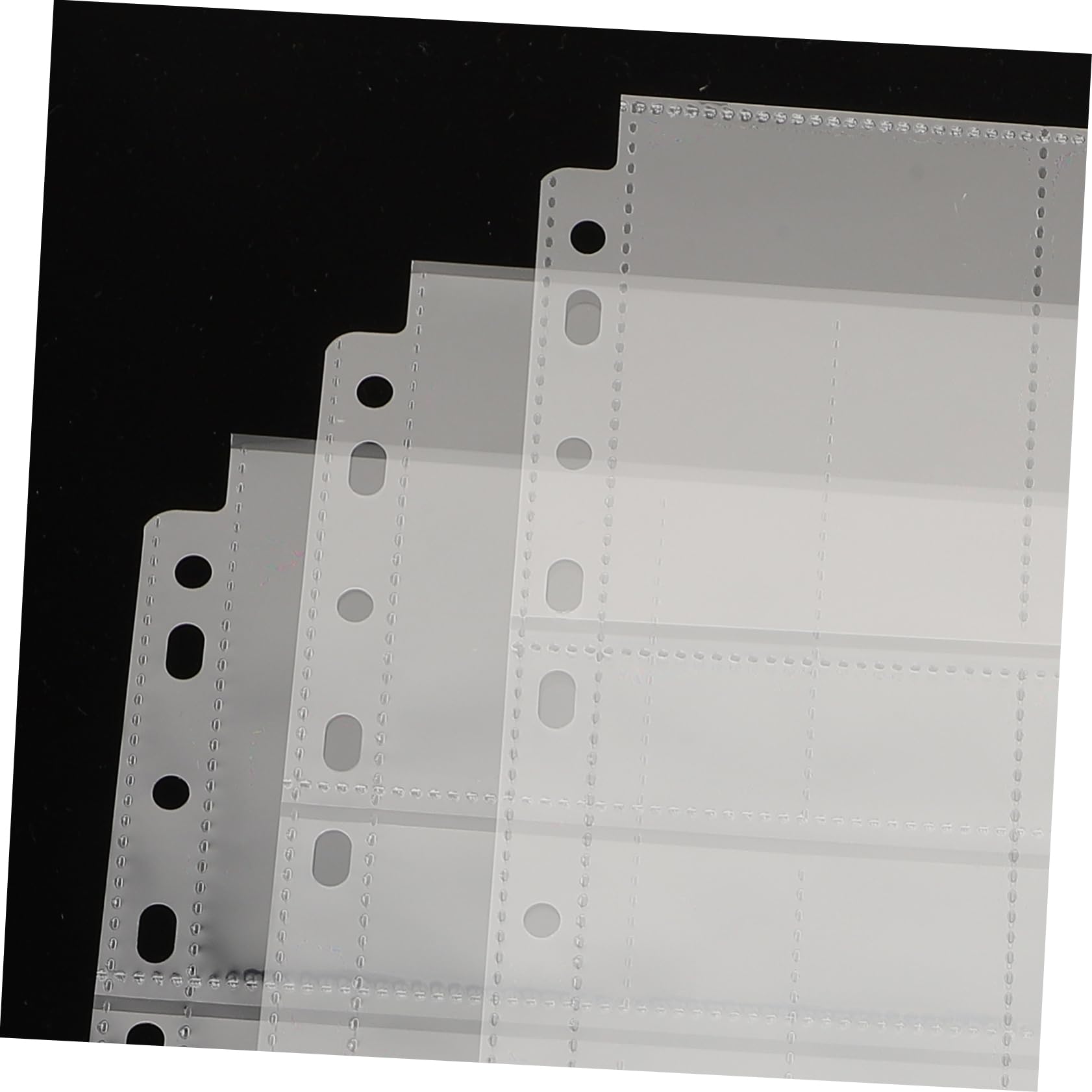 WOONEKY Fogli Raccoglitori per Carte Trasparenti in Pvc, 9 Scomparti per Foglio, 50 Pezzi, Protezione per Foto e Carte per Album ad Anelli