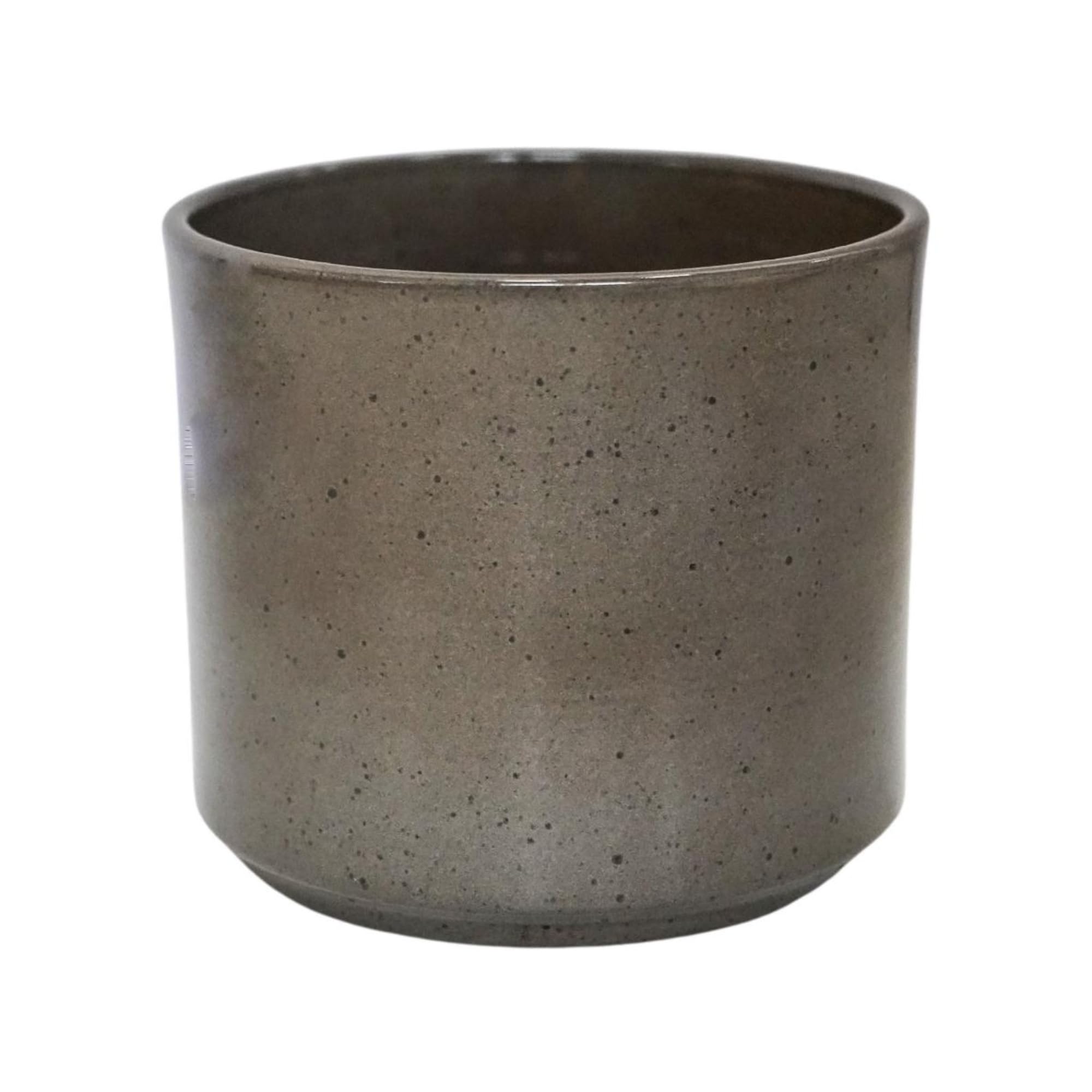 Ivyline Remi Reactive Glaze Cylinder Planter in Mocha - Waterproof and Durable - Stylish Round Indoor Ceramic Flower Houseplant Pot - H14cm x D14cm