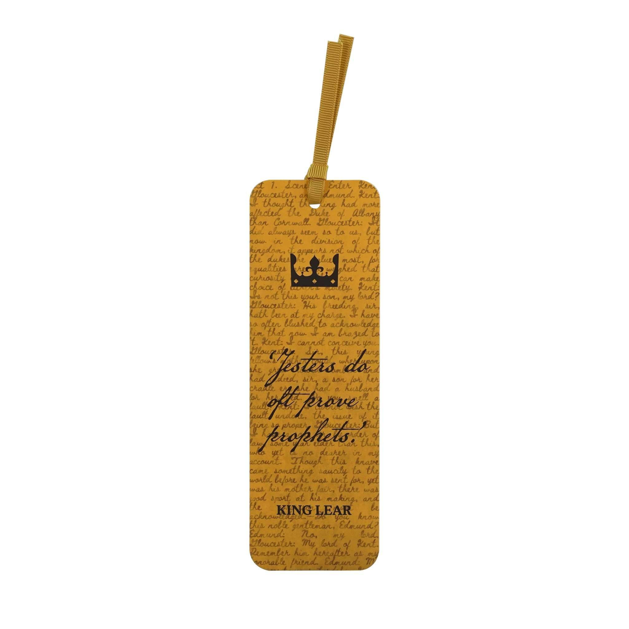 Half Moon Bay Jesters Do Oft Prove Prophets Shakespeare King Lear 7 x 2.3 Inch Black and Gold FSC Paper Bookmark Place Keeper