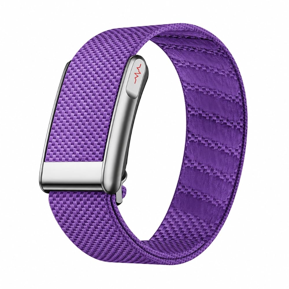 Health Fitness Tracker Band with Heart Rate Monitor, Purple | Sleep Tracking, Multiple Sports Modes, Subscription Free App, Beige, No Subscription Needed