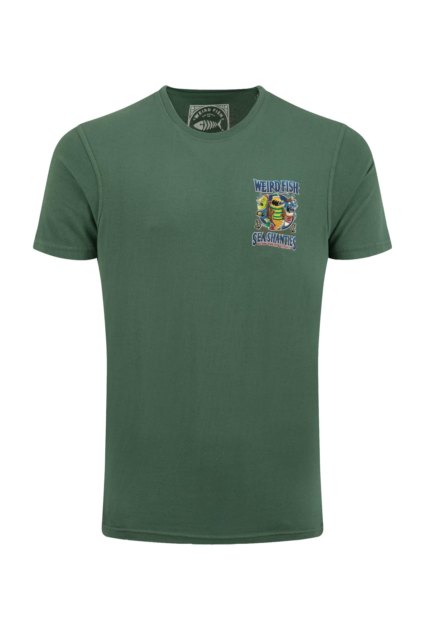 Weird Fish Men's T-Shirt - Printed - 4XL - Bottle Green