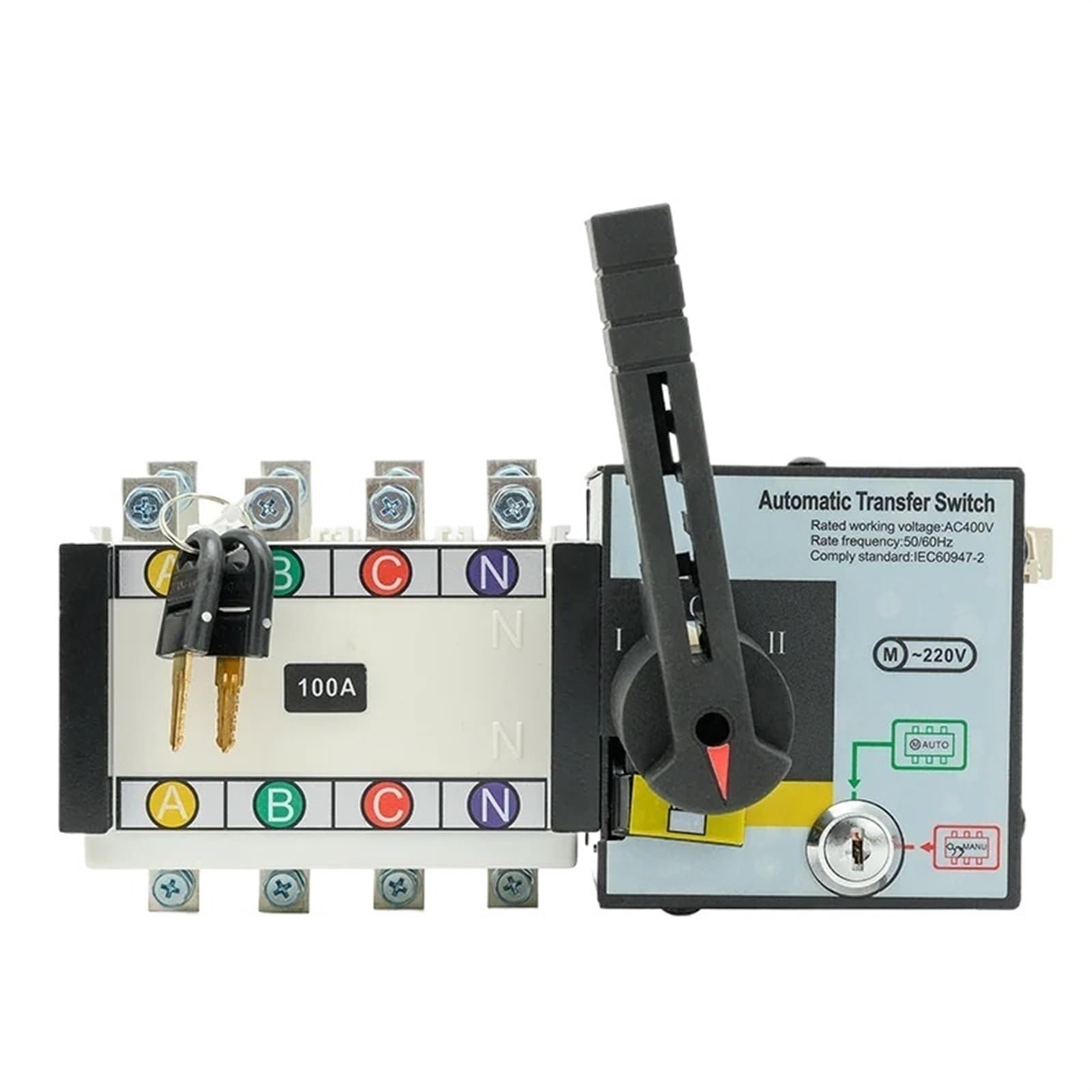 Commutatore automatico ATS 100A 4P Dual Power ATS con trasferimento automatico 230V 400v