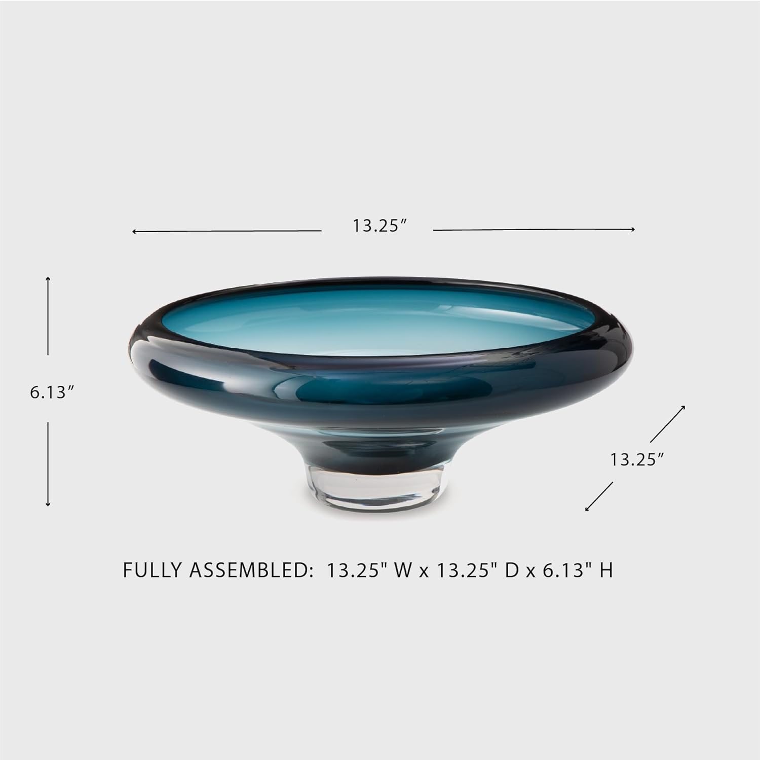 Signature Design by Ashley Vallborough Contemporary Indoor/Outdoor Round Glass Bowl, Blue