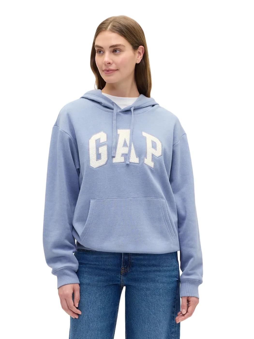 GAP Women's Logo Hoodie Hooded Pull-on Sweatshirt, Elite Blue, Medium