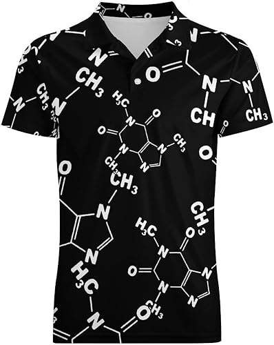 Miniatura 4 de Caffeine Molecule Gamer Nerd Geek Science Youth Polo Shirt Short Sleeve Uniform Shirt Sport Golf T-Shirt Tops