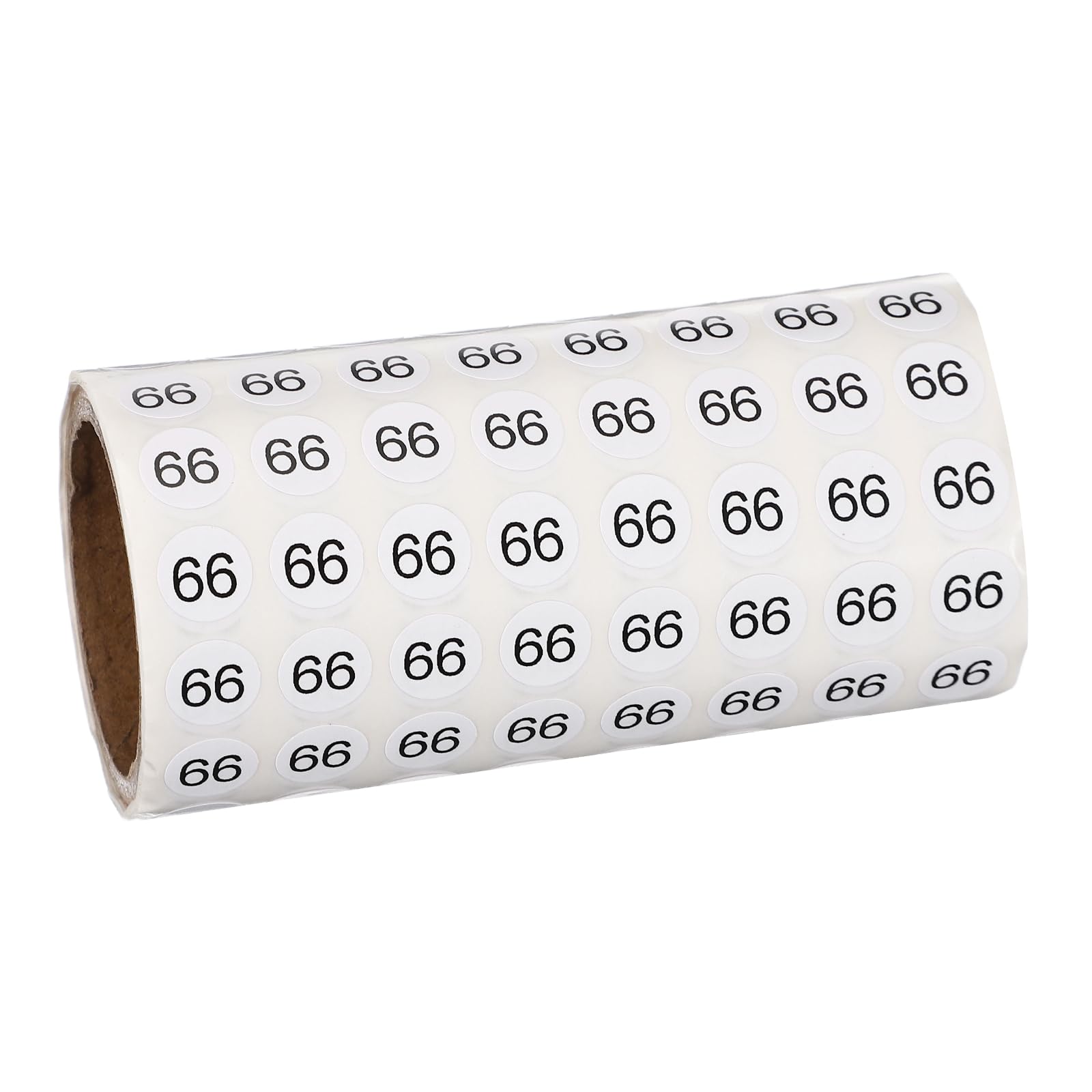 PATIKIL 1000pcs 0.4" Number Stickers, Mini Number 66 Sticker Numbers Labels Round Small Vinyl Self Adhesive Label Circle Decals 1 Roll Dots for Photo Album Poster Organize Inventory, Black