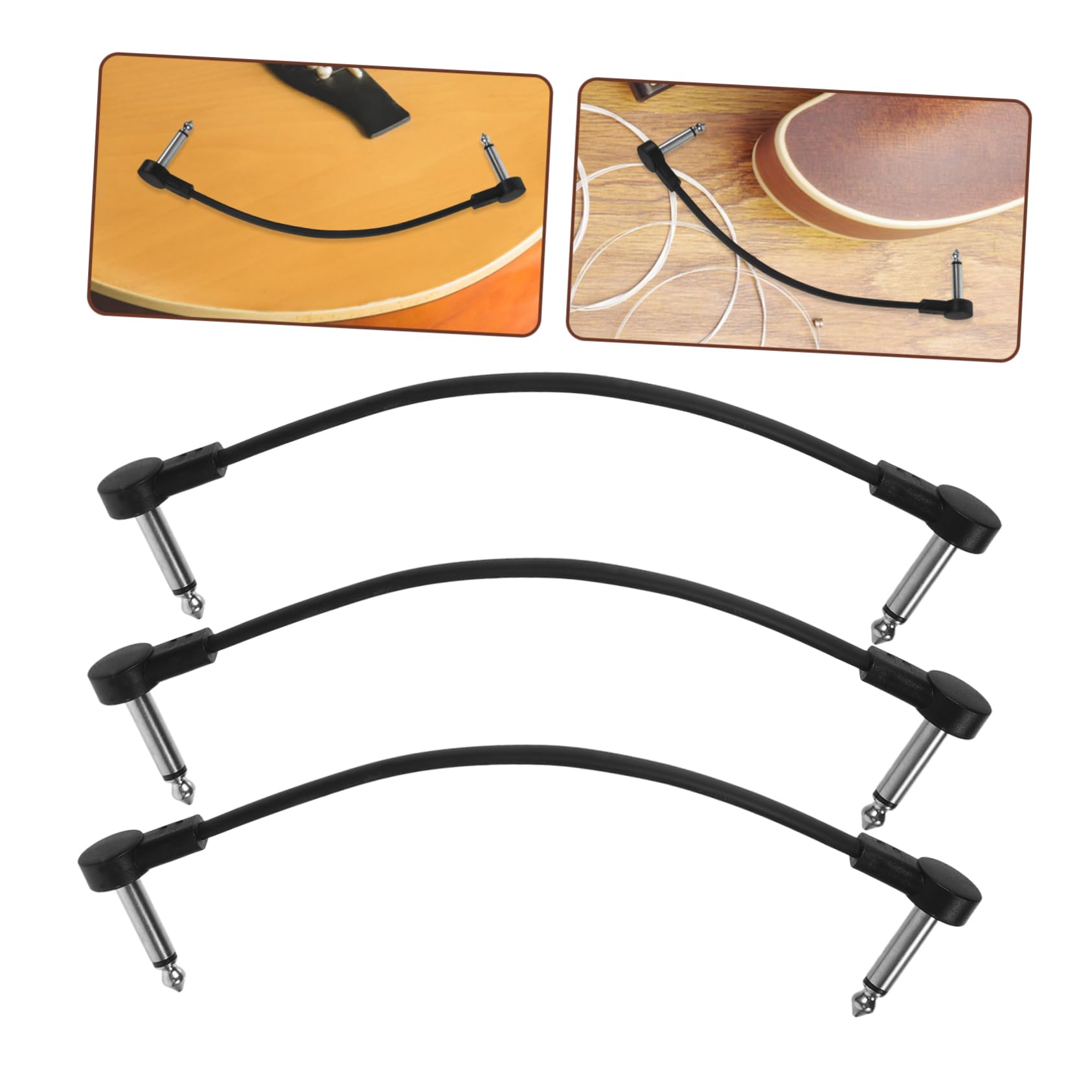 YARNOW 3 Series Alambre De Guitarra Guitars Con Aislado Enroscado Cables Dirigir Cable De Instrumento De Guitarra Cable De Guitarra Electrica Cobre De Negro 6 Piezas*3